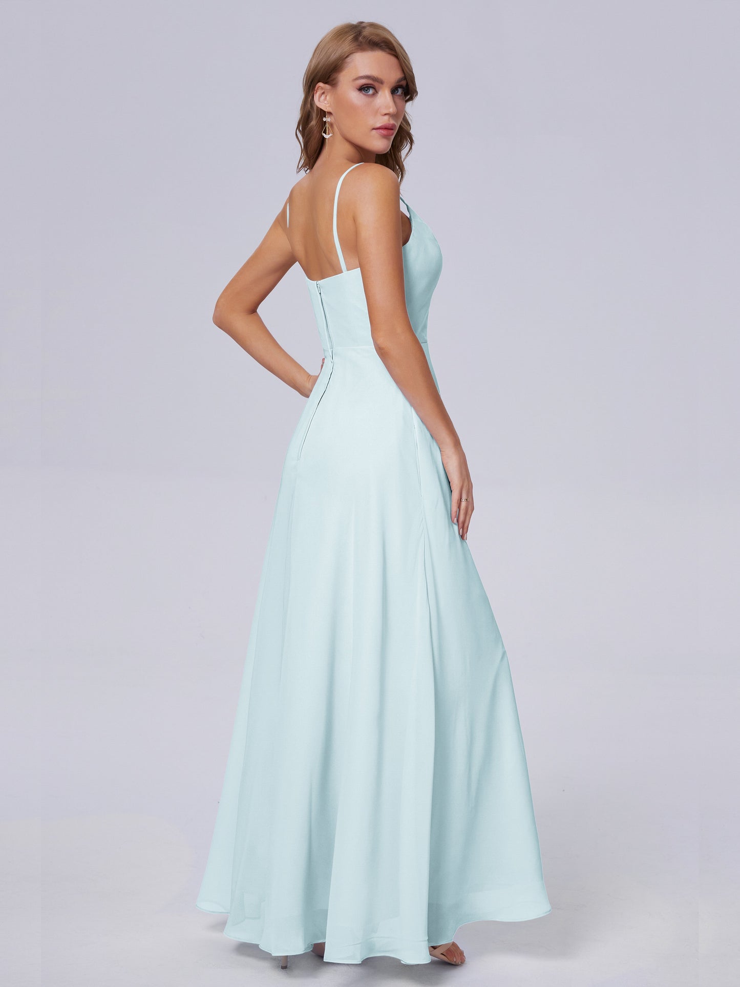 Reese Modest Split Chiffon Long Bridesmaid Dresses