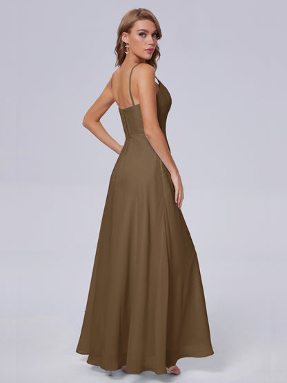 Reese Modest Split Chiffon Long Bridesmaid Dresses