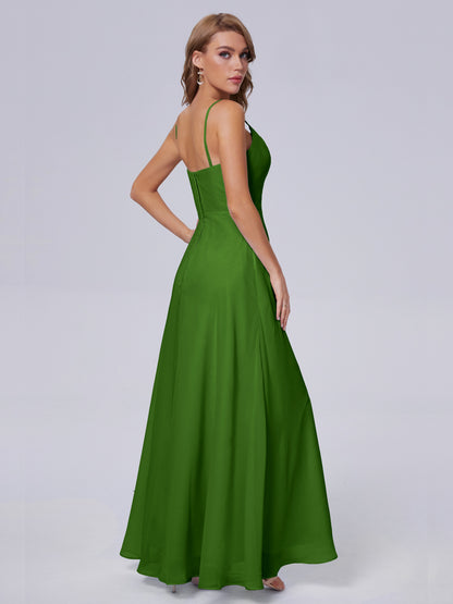 Reese Modest Split Chiffon Long Bridesmaid Dresses