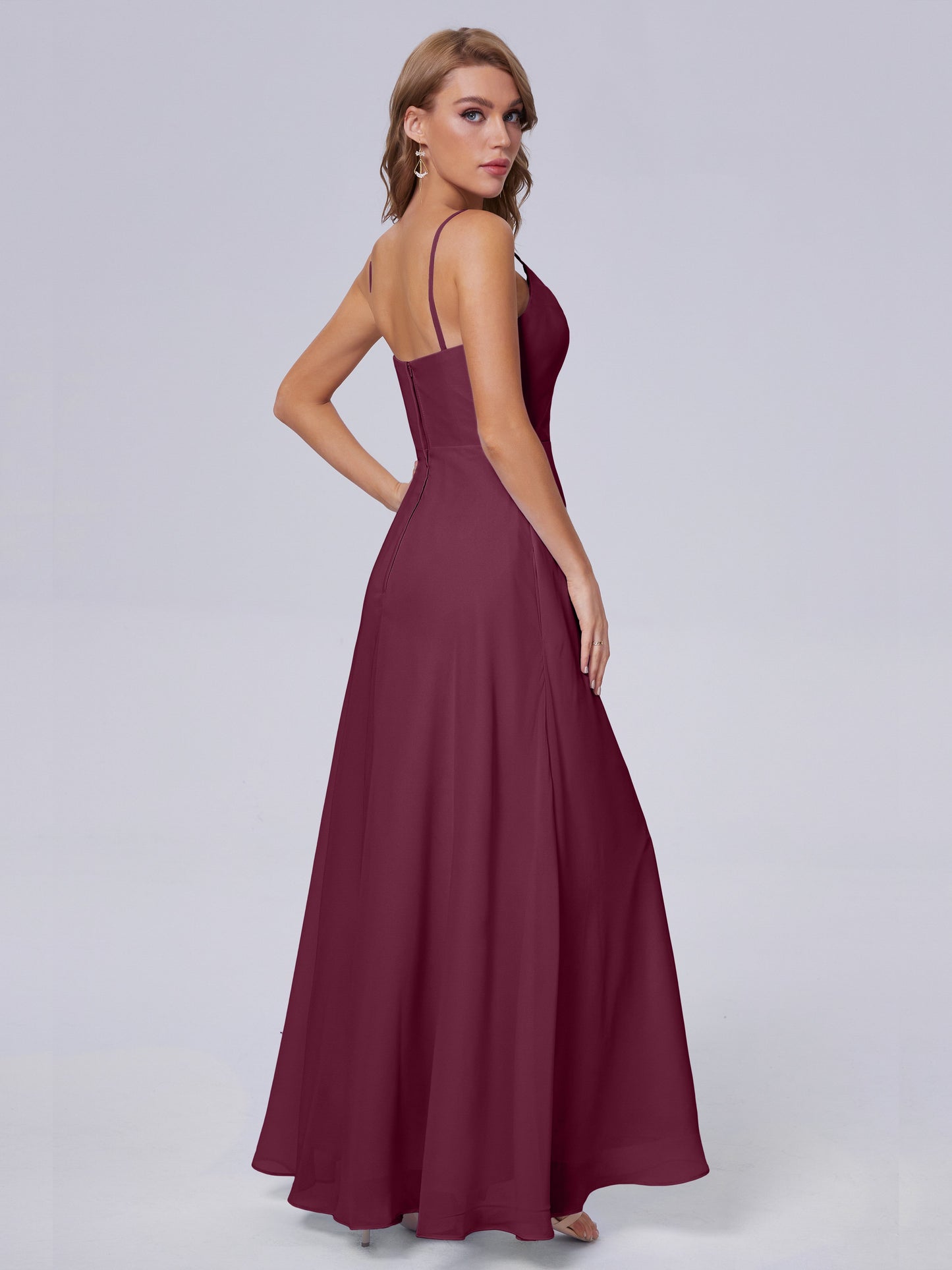 Reese Modest Split Chiffon Long Bridesmaid Dresses