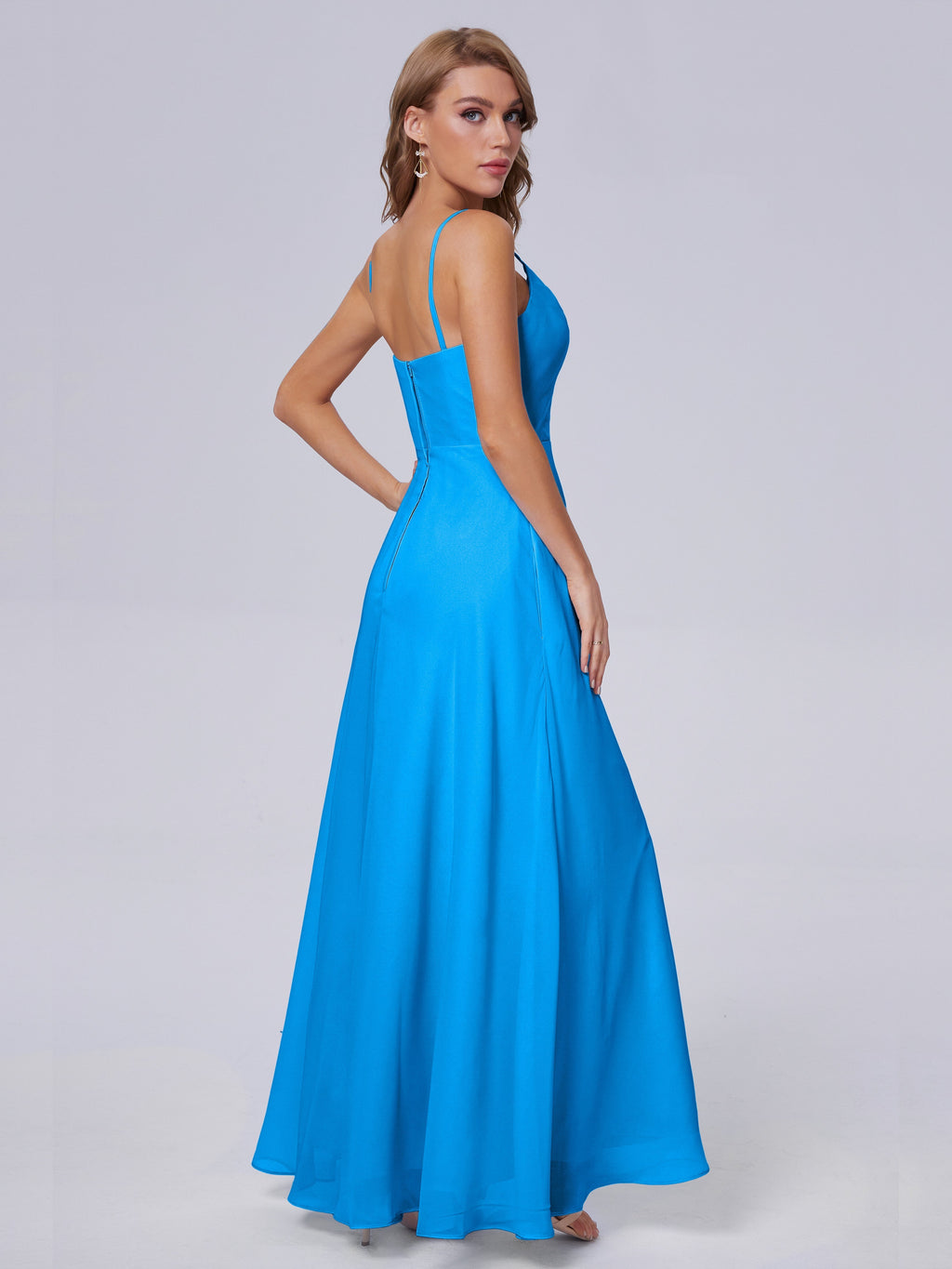 Reese Modest Split Chiffon Long Bridesmaid Dresses