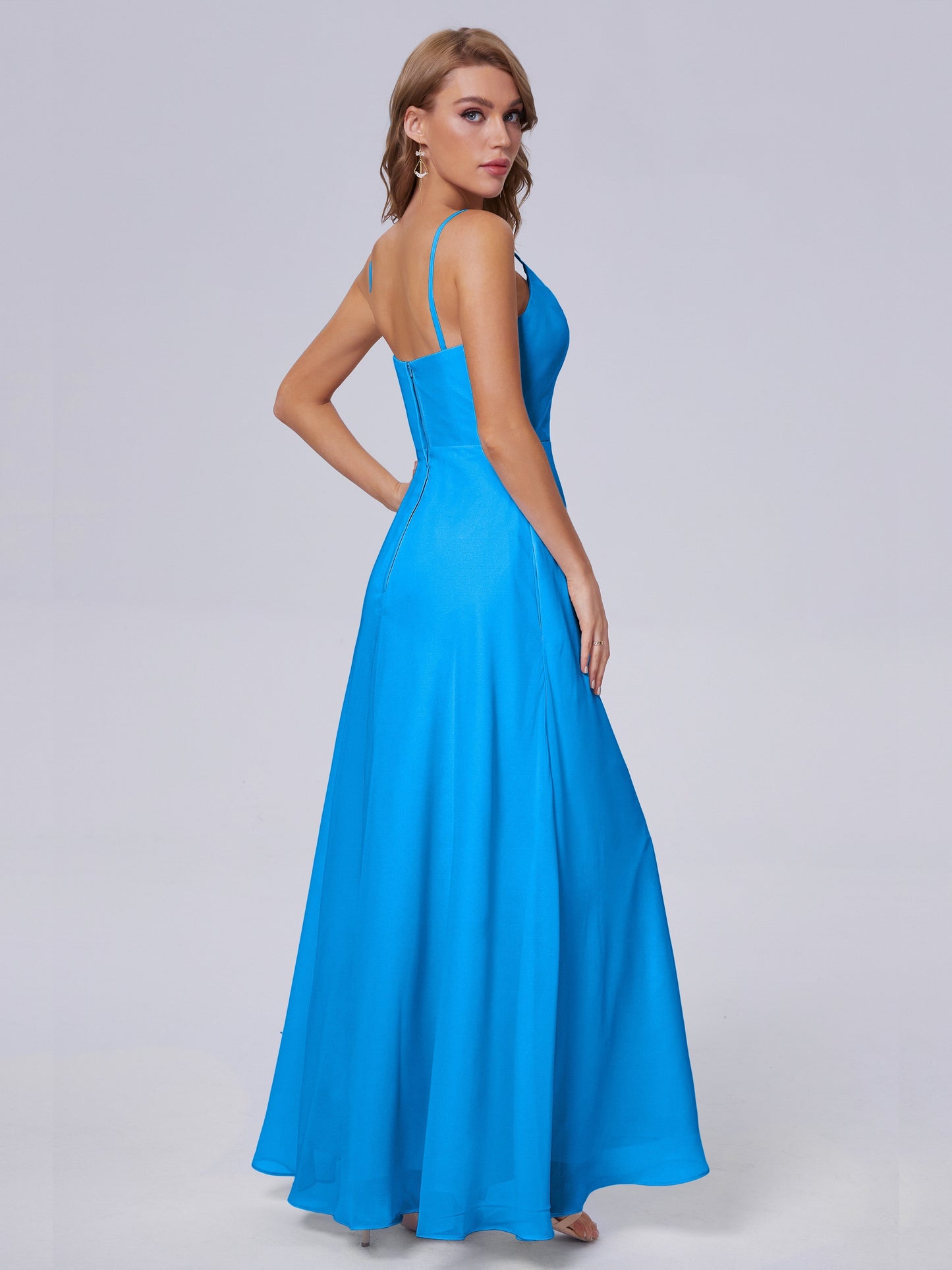 Reese Modest Split Chiffon Long Bridesmaid Dresses