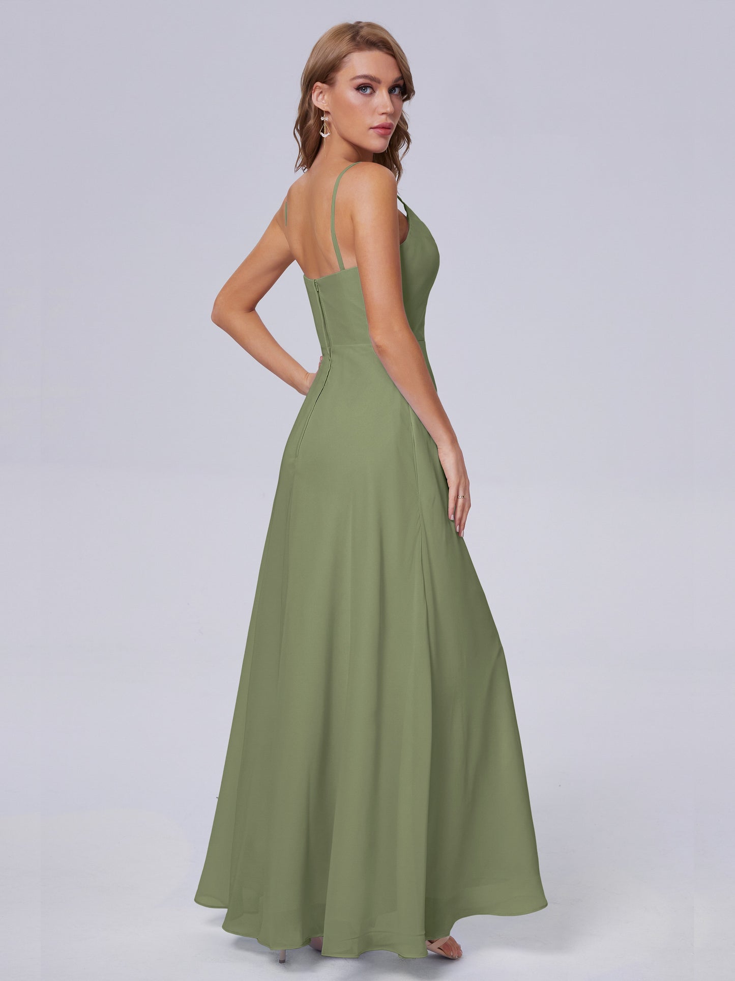 Reese Modest Split Chiffon Long Bridesmaid Dresses