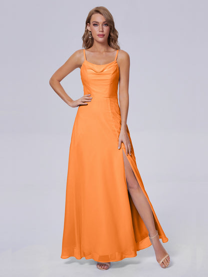 Reese Modest Split Chiffon Long Bridesmaid Dresses