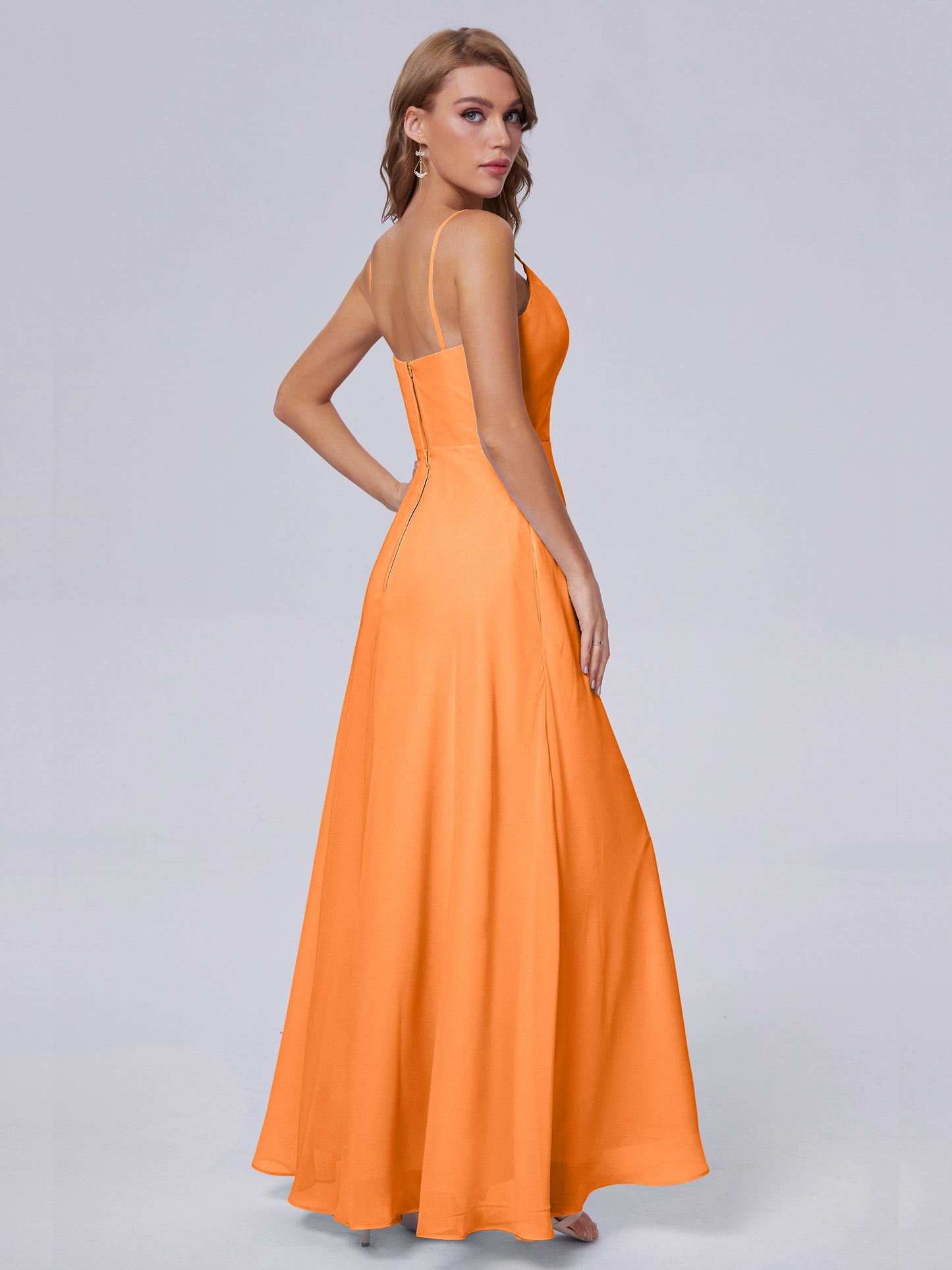Reese Modest Split Chiffon Long Bridesmaid Dresses