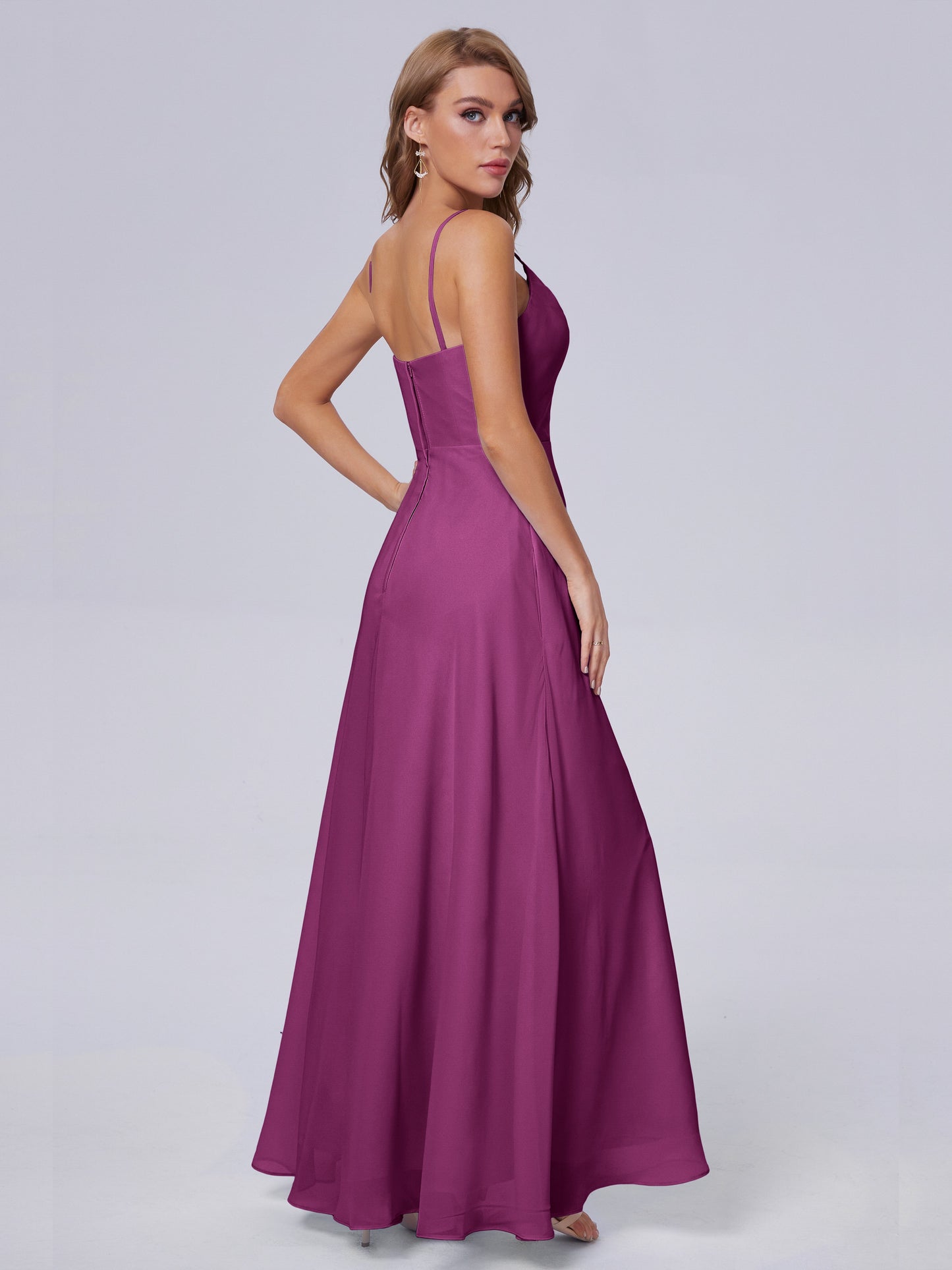 Reese Modest Split Chiffon Long Bridesmaid Dresses