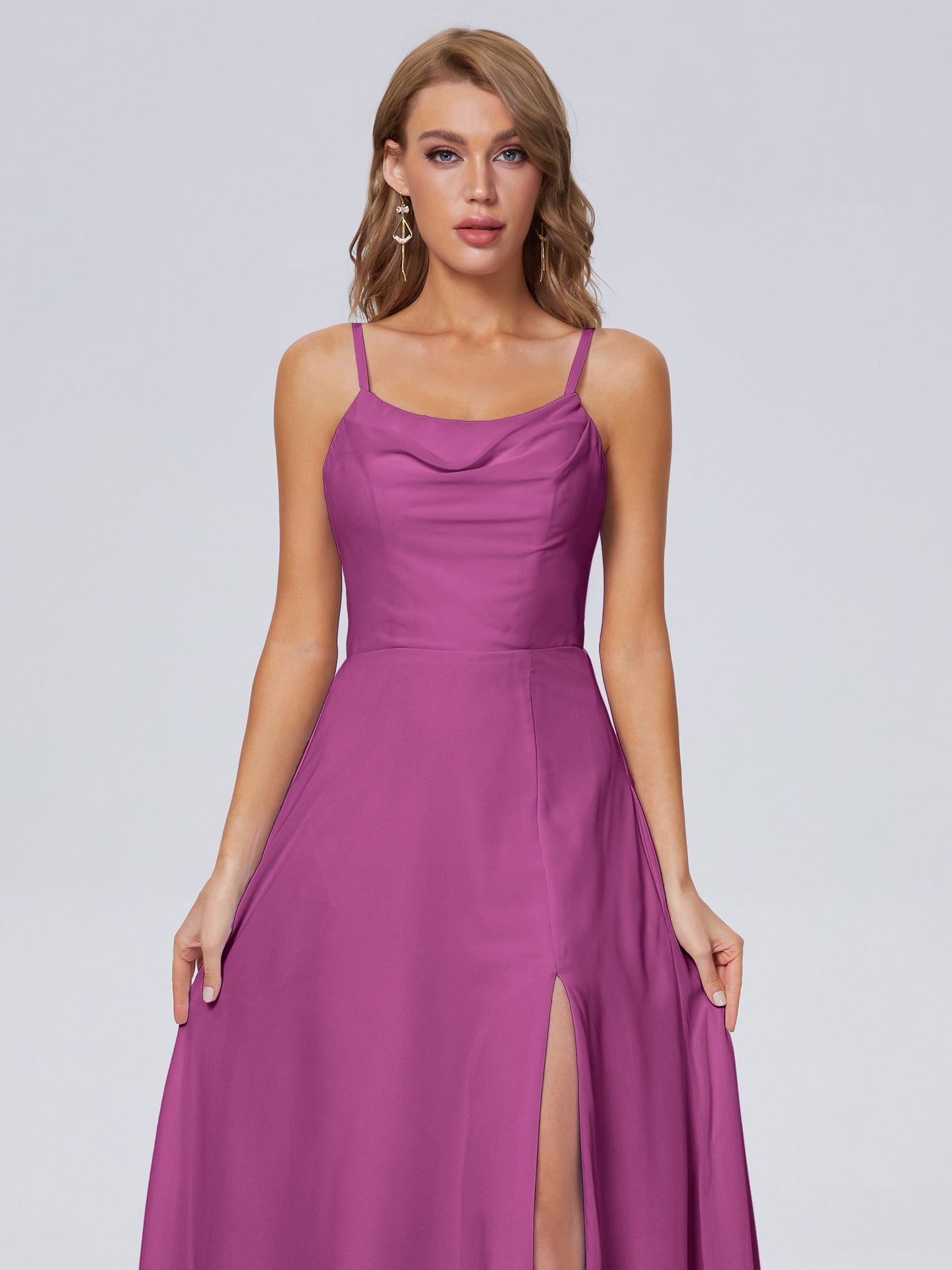 Reese Modest Split Chiffon Long Bridesmaid Dresses