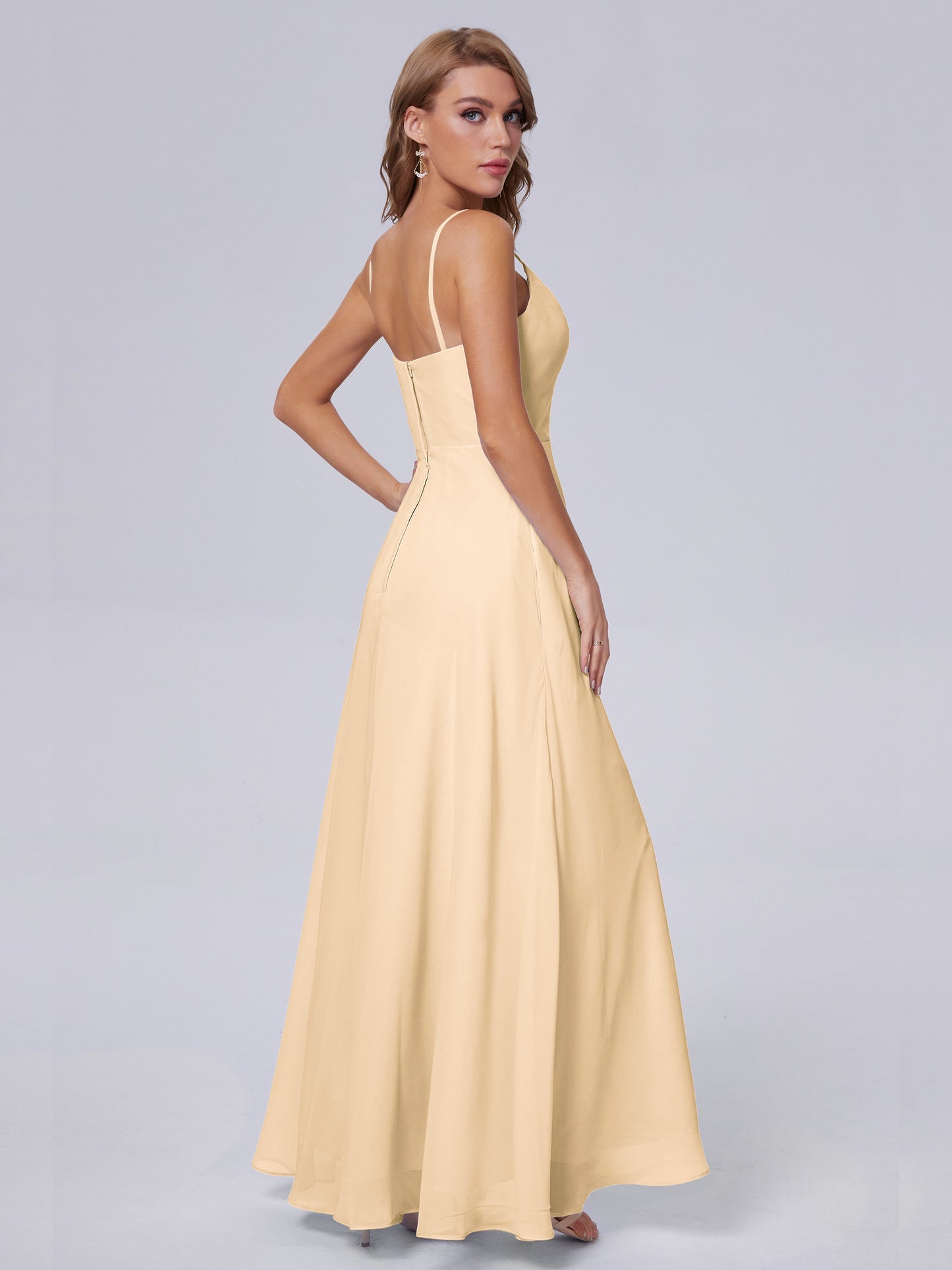 Reese Modest Split Chiffon Long Bridesmaid Dresses