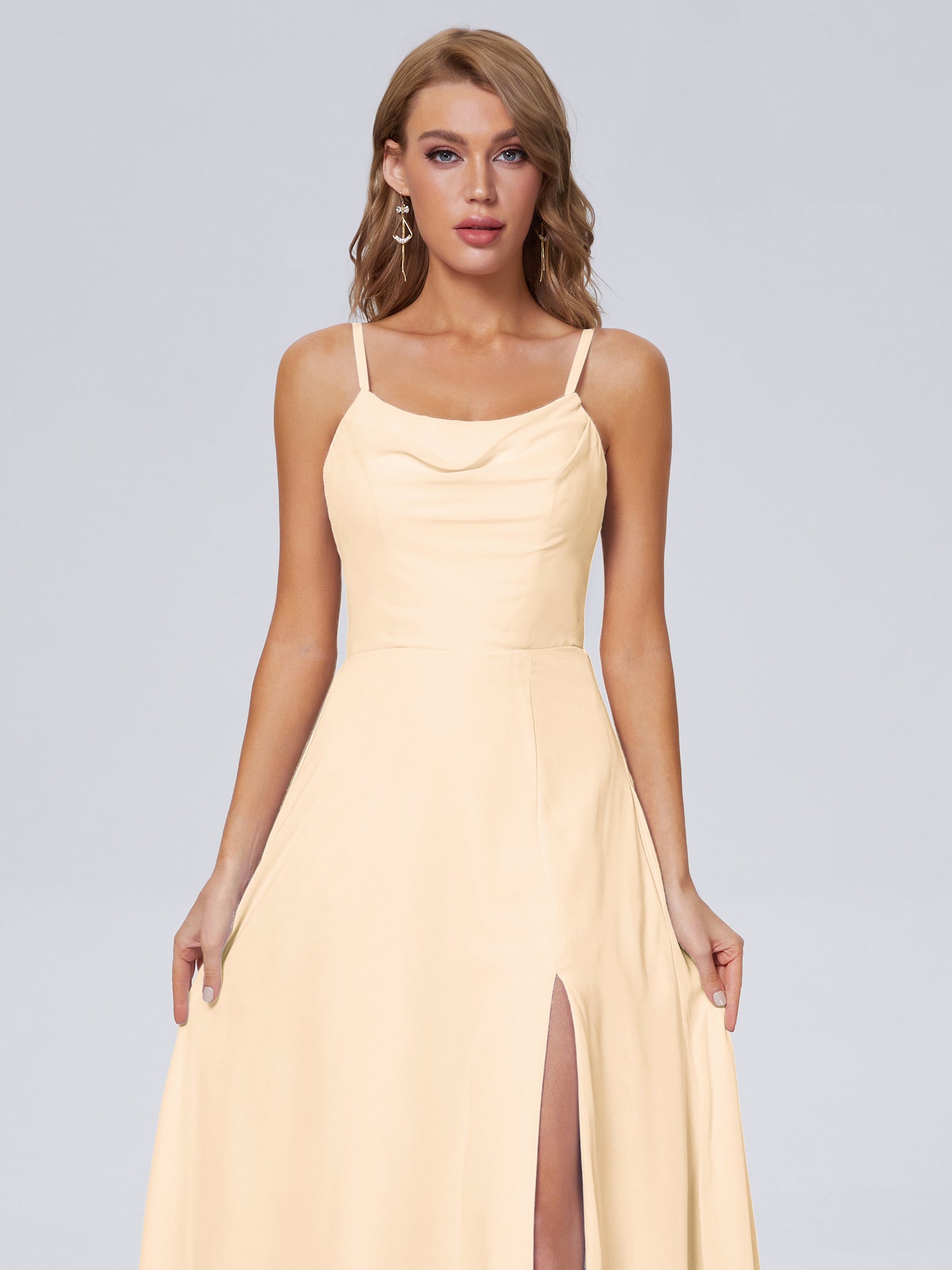 Reese Modest Split Chiffon Long Bridesmaid Dresses
