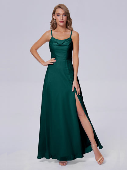 Reese Modest Split Chiffon Long Bridesmaid Dresses