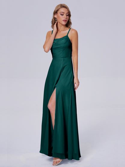 Reese Modest Split Chiffon Long Bridesmaid Dresses