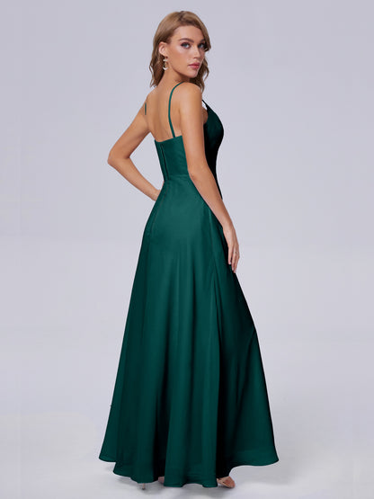 Reese Modest Split Chiffon Long Bridesmaid Dresses