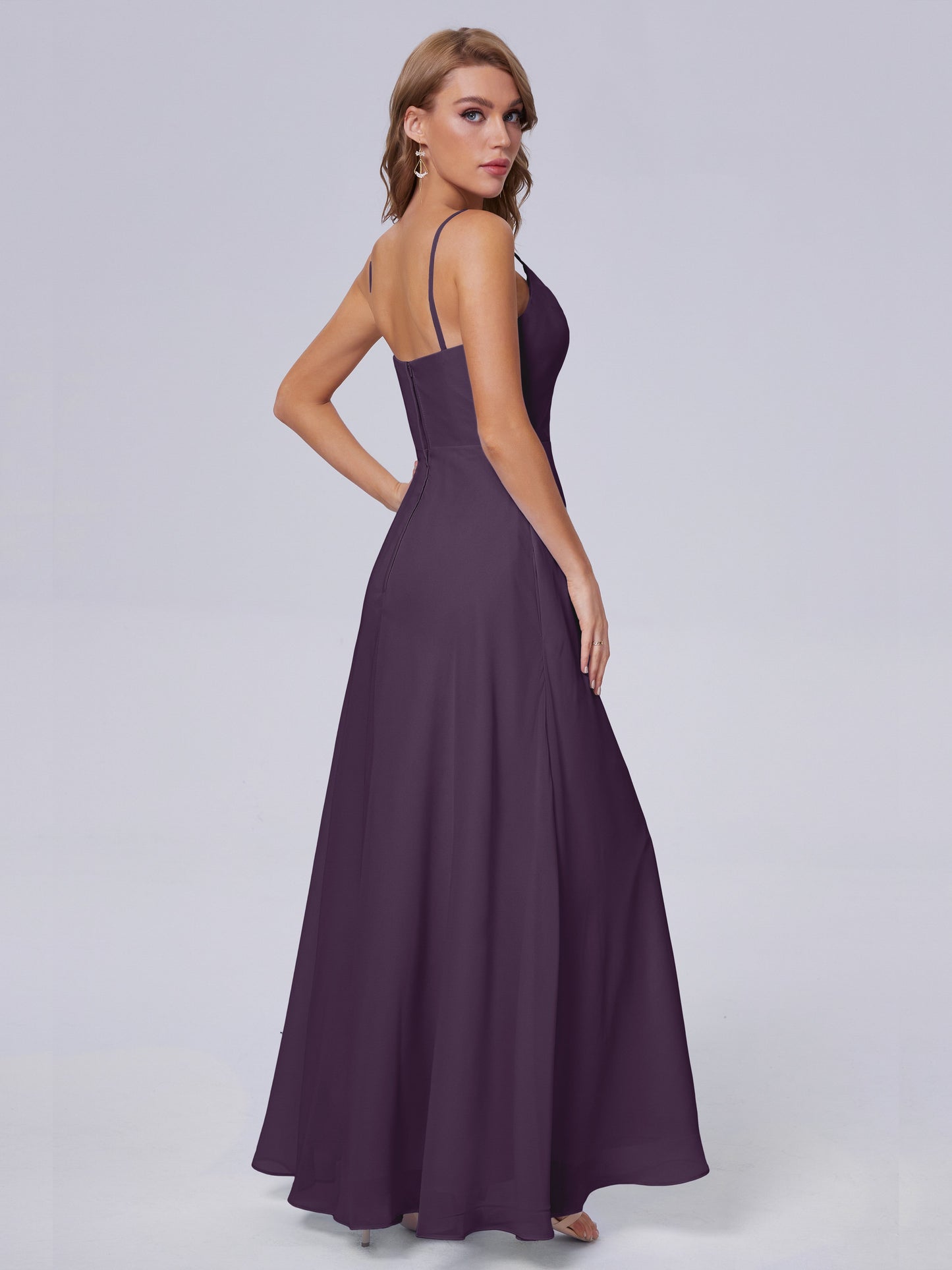 Reese Modest Split Chiffon Long Bridesmaid Dresses