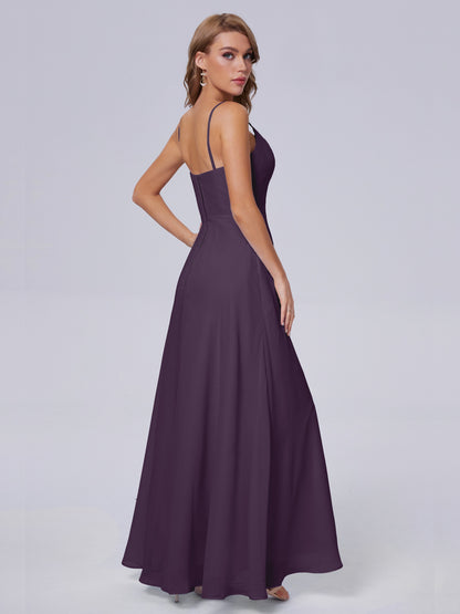 Reese Modest Split Chiffon Long Bridesmaid Dresses