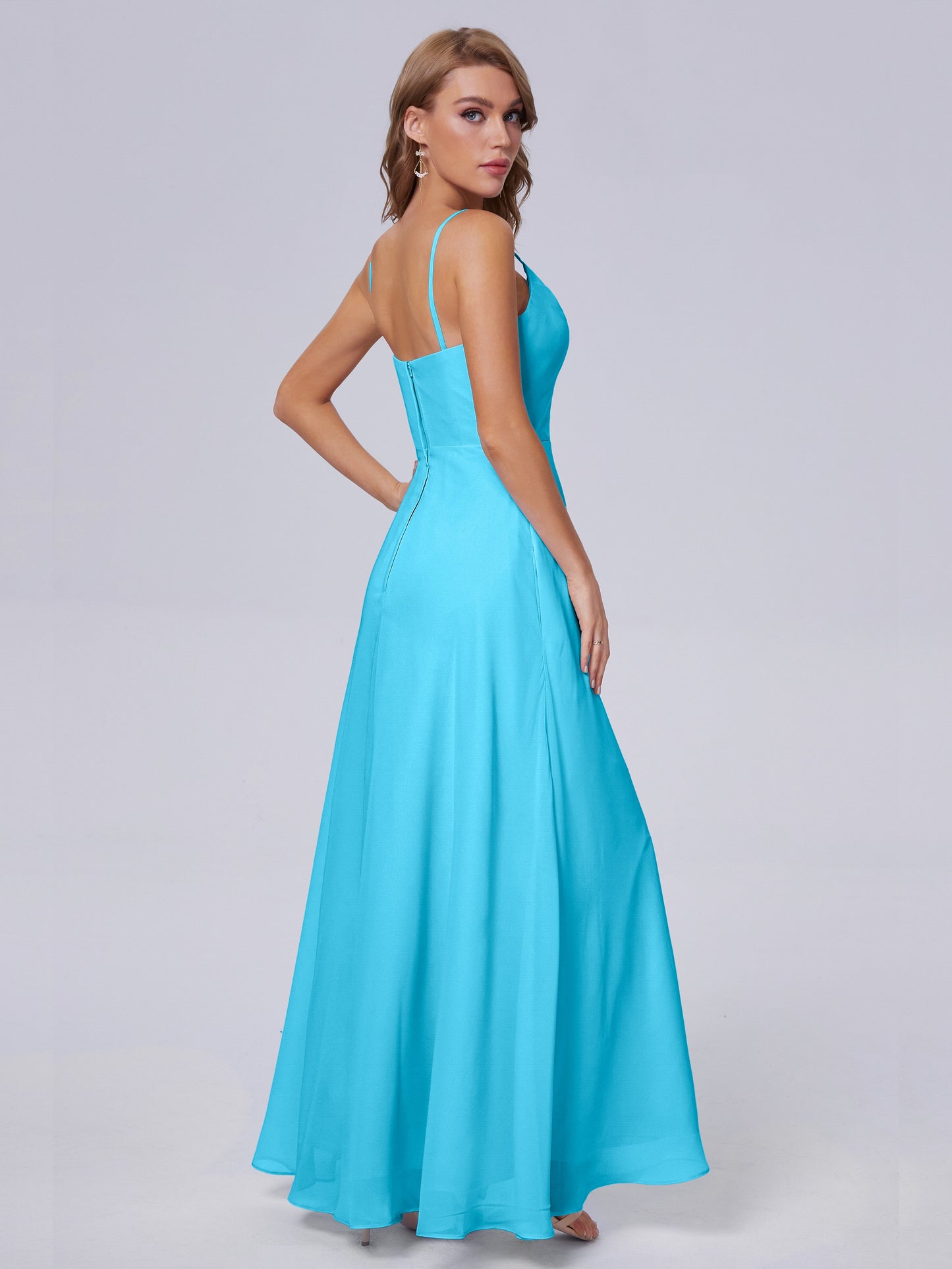 Reese Modest Split Chiffon Long Bridesmaid Dresses