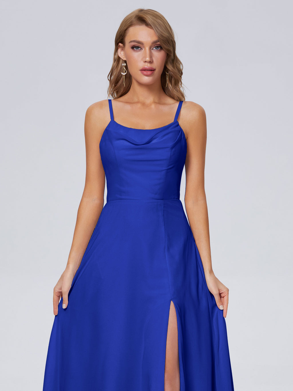 Reese Modest Split Chiffon Long Bridesmaid Dresses