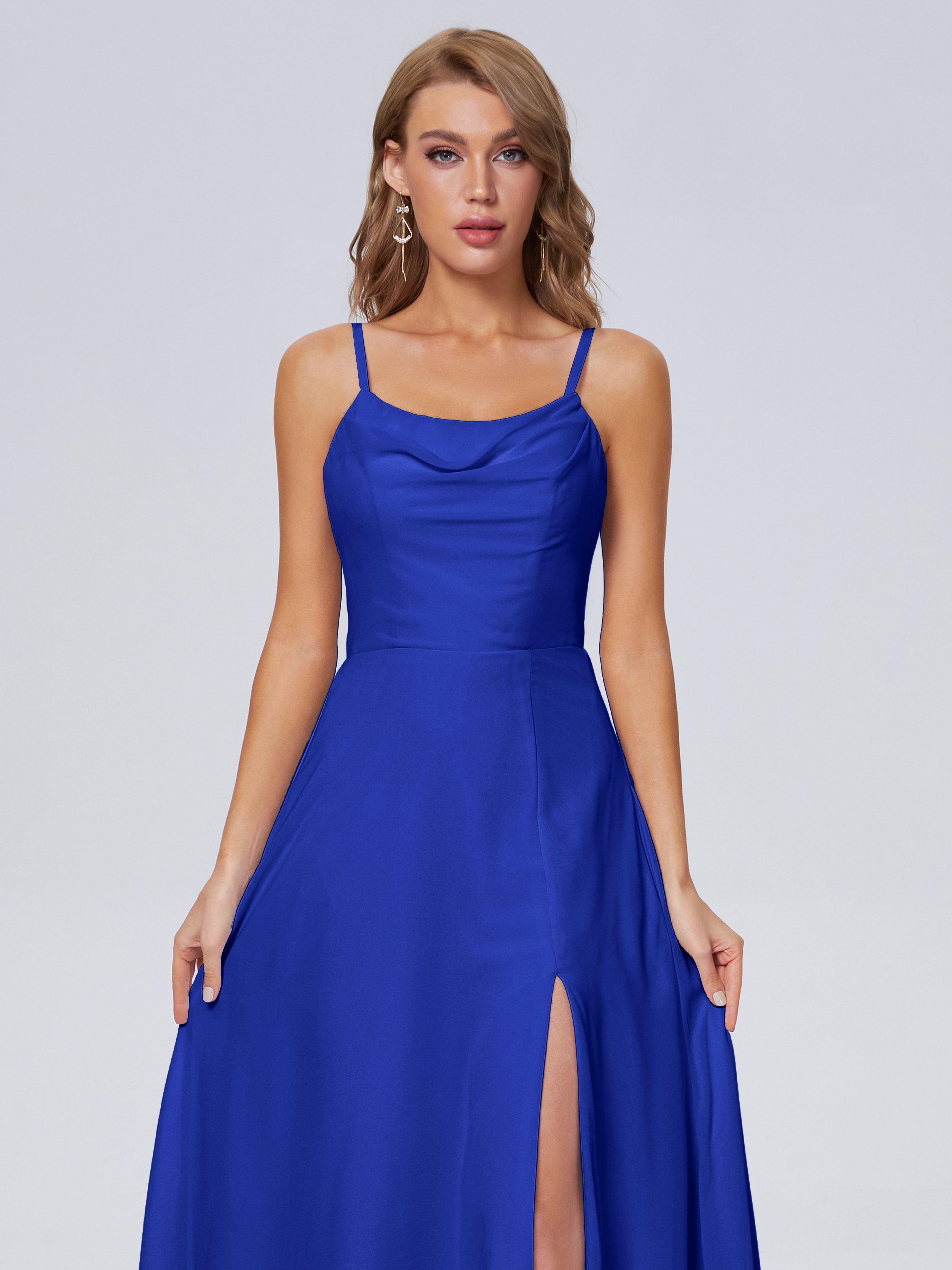 Reese Modest Split Chiffon Long Bridesmaid Dresses