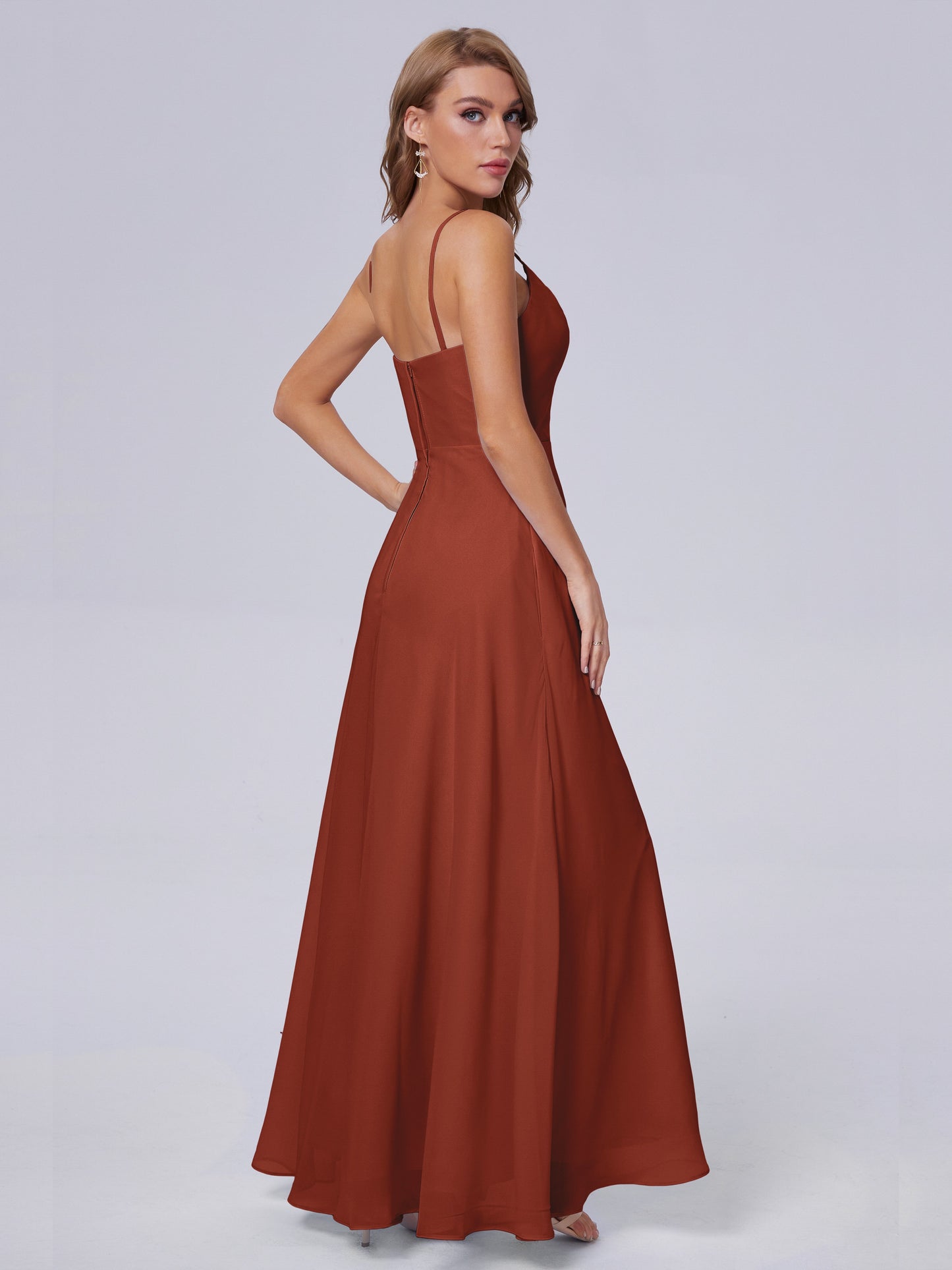 Reese Modest Split Chiffon Long Bridesmaid Dresses