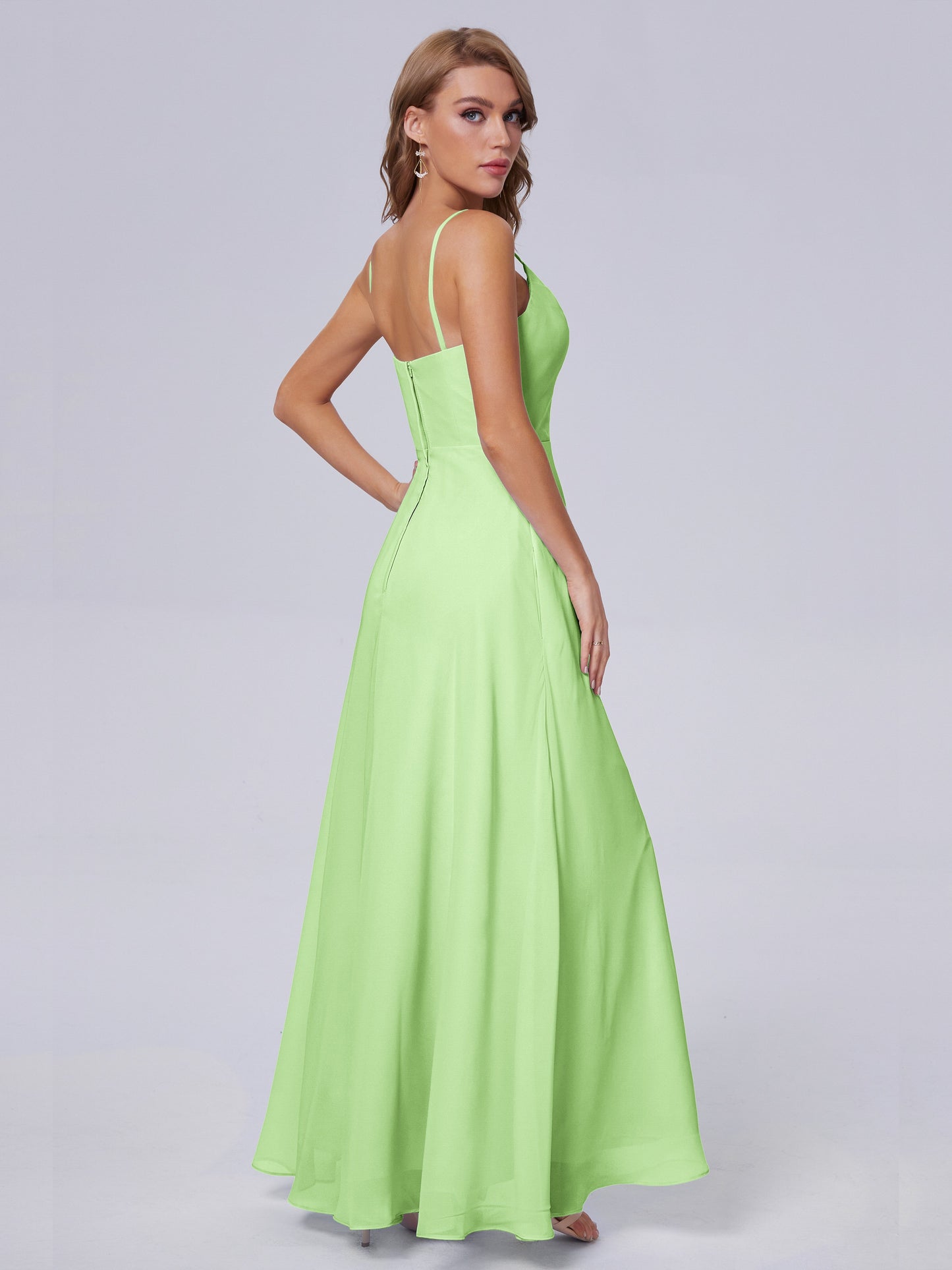 Reese Modest Split Chiffon Long Bridesmaid Dresses