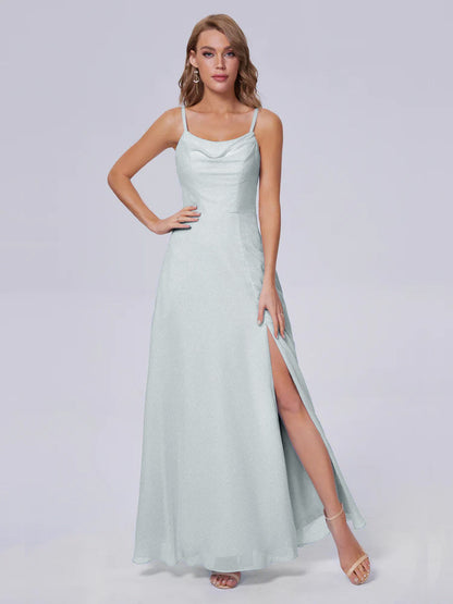 Reese Modest Split Chiffon Long Bridesmaid Dresses