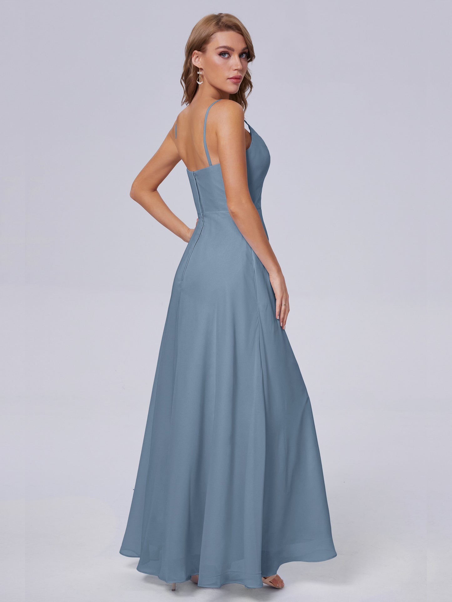Reese Modest Split Chiffon Long Bridesmaid Dresses