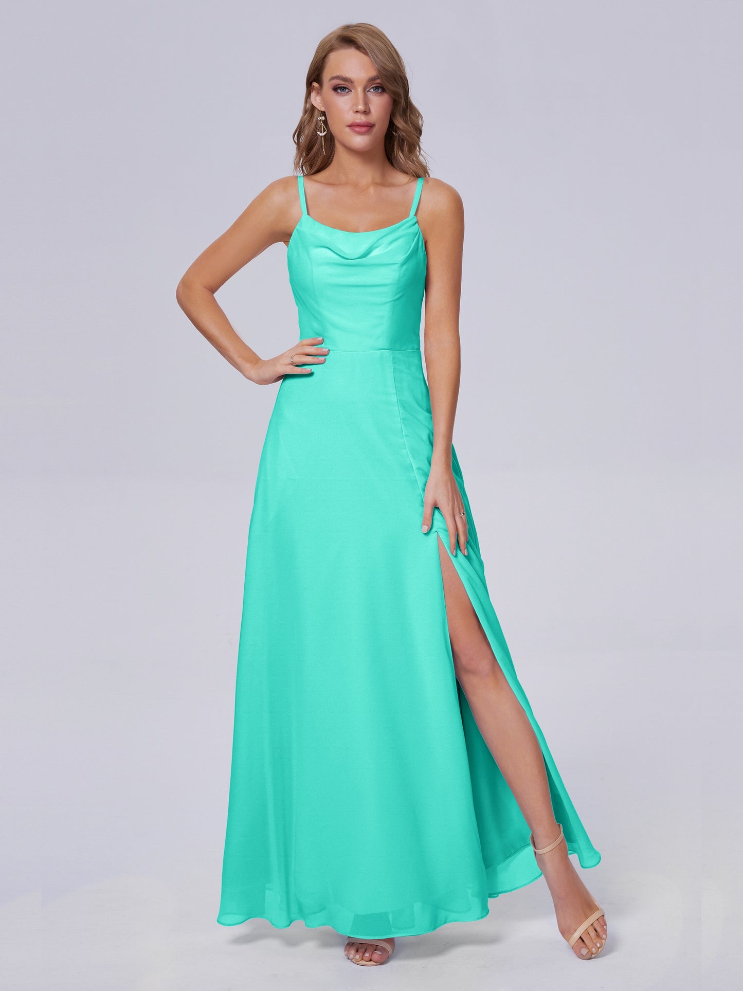 Reese Modest Split Chiffon Long Bridesmaid Dresses