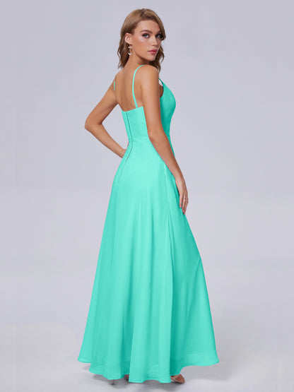 Reese Modest Split Chiffon Long Bridesmaid Dresses