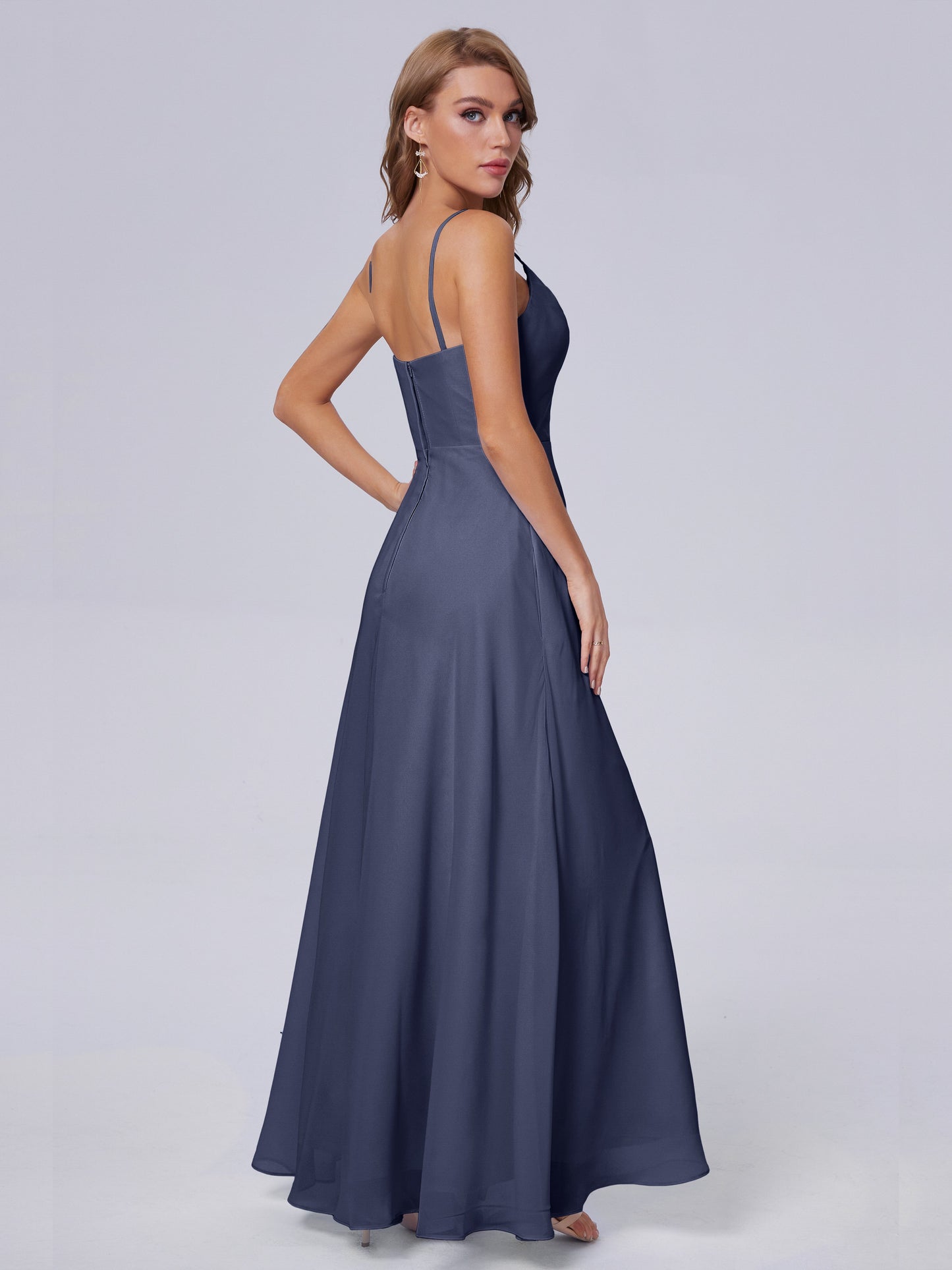 Reese Modest Split Chiffon Long Bridesmaid Dresses