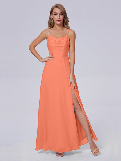 Reese Modest Split Chiffon Long Bridesmaid Dresses
