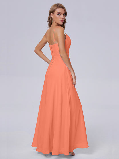 Reese Modest Split Chiffon Long Bridesmaid Dresses