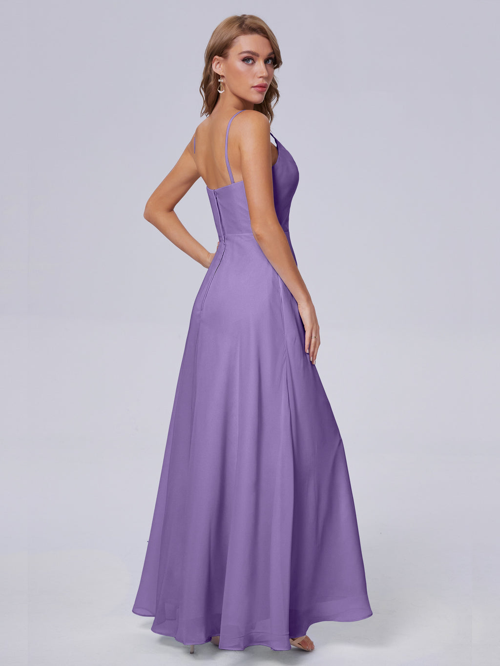 Reese Modest Split Chiffon Long Bridesmaid Dresses