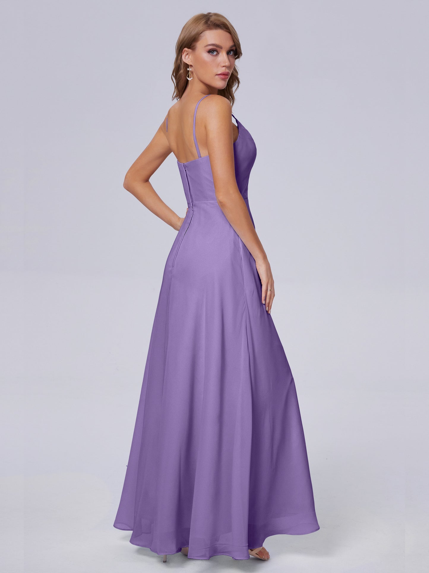 Reese Modest Split Chiffon Long Bridesmaid Dresses
