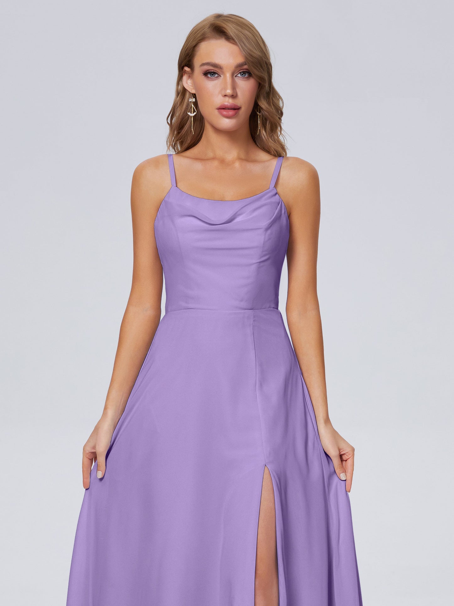 Reese Modest Split Chiffon Long Bridesmaid Dresses