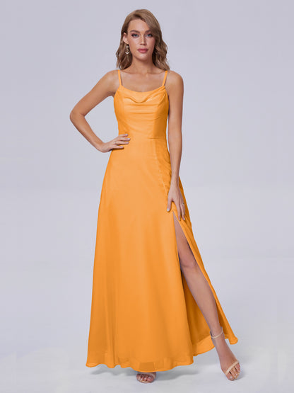 Reese Modest Split Chiffon Long Bridesmaid Dresses