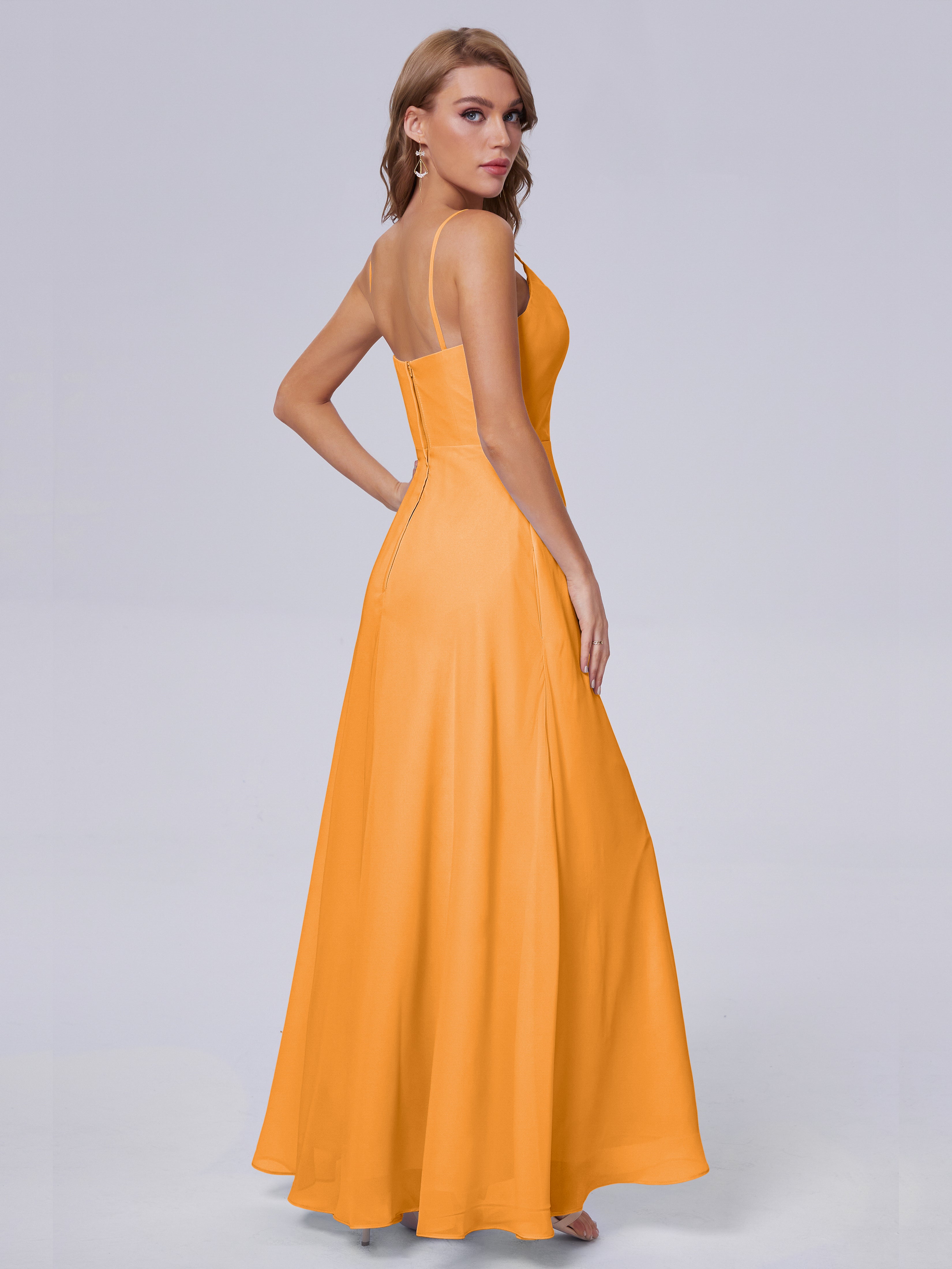 Reese Modest Split Chiffon Long Bridesmaid Dresses