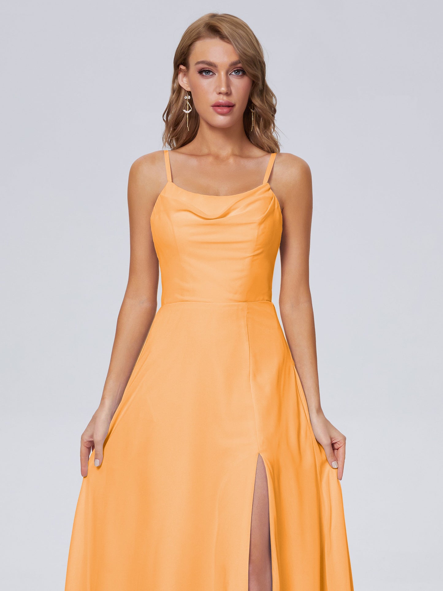 Reese Modest Split Chiffon Long Bridesmaid Dresses