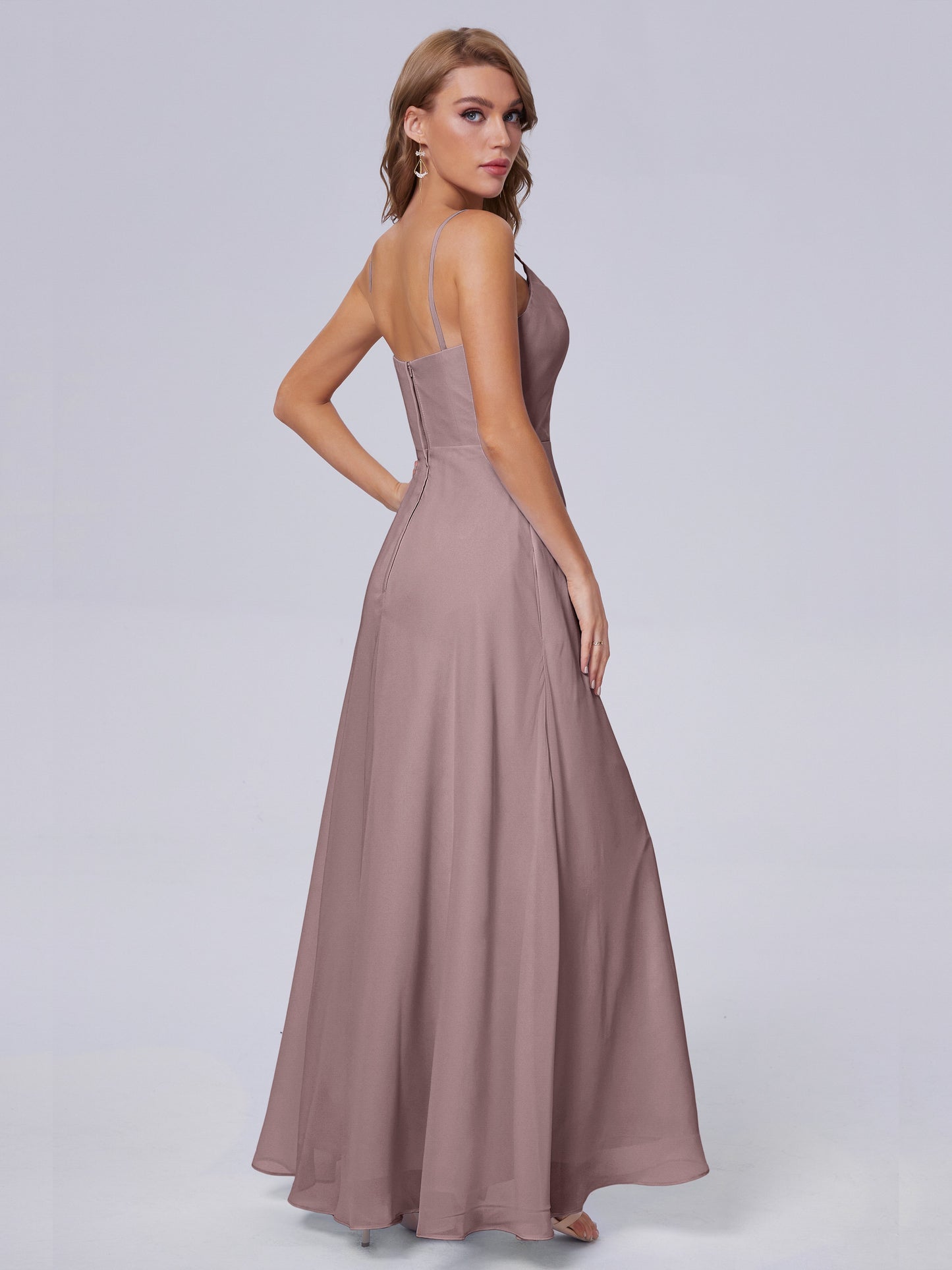 Reese Modest Split Chiffon Long Bridesmaid Dresses