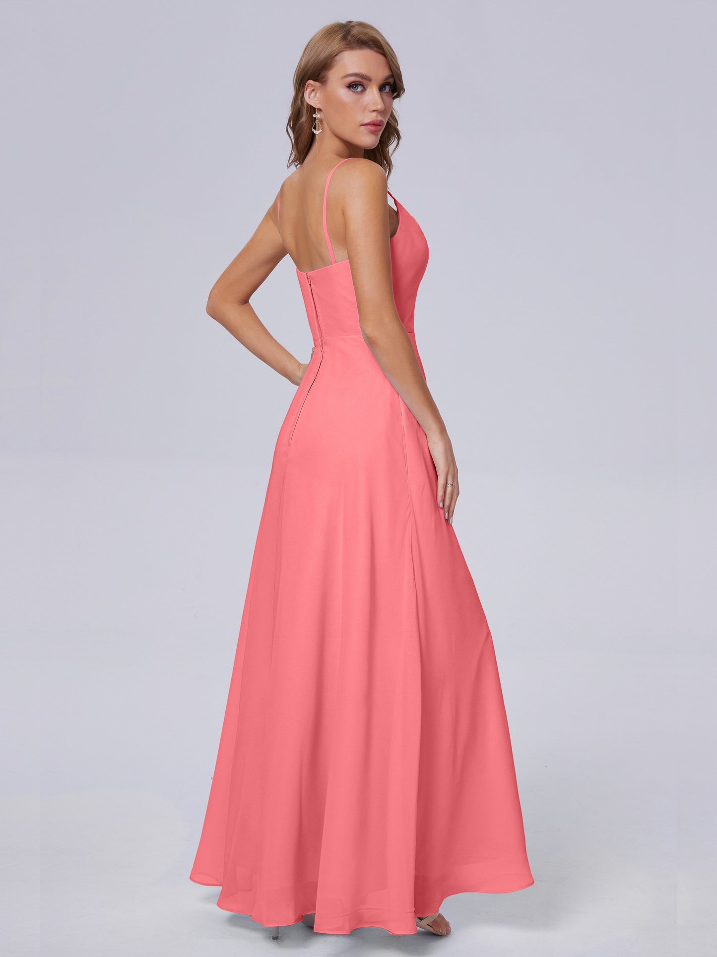 Reese Modest Split Chiffon Long Bridesmaid Dresses