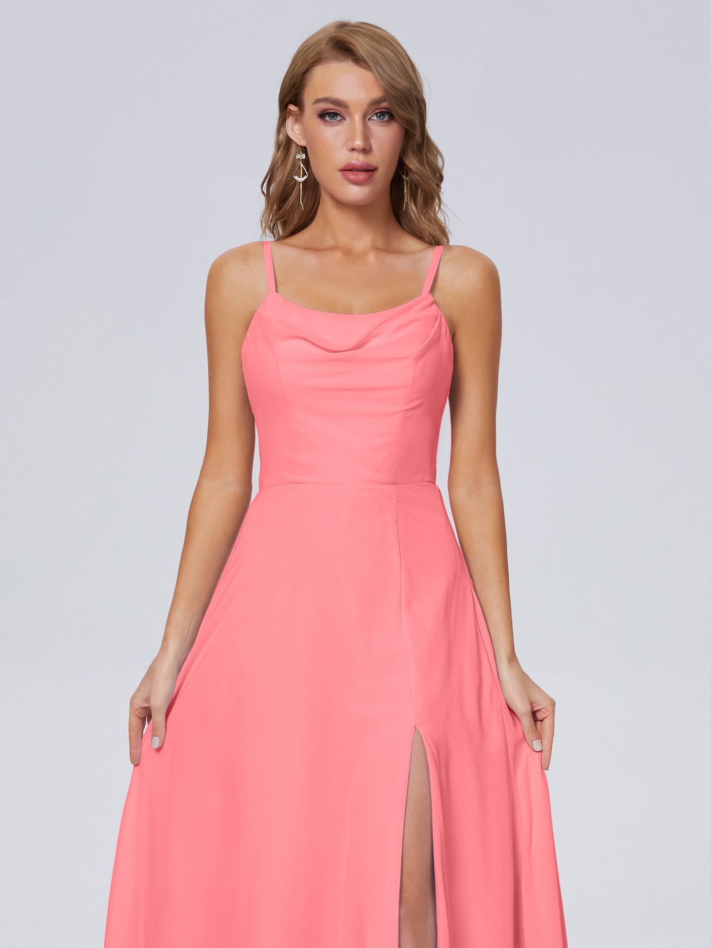 Reese Modest Split Chiffon Long Bridesmaid Dresses