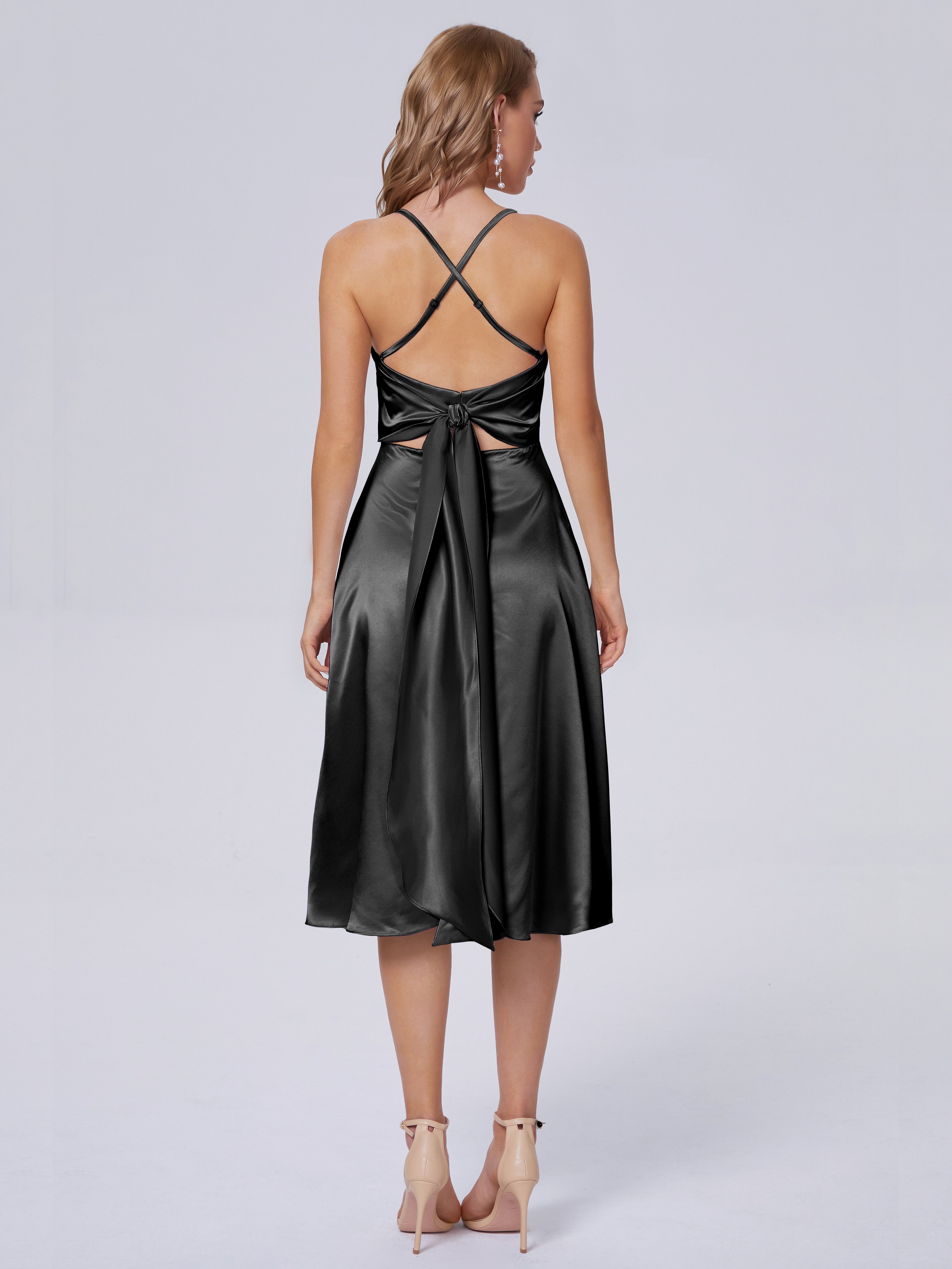 Rowan Scoop Soft Satin Short Bridesmaid Dresses