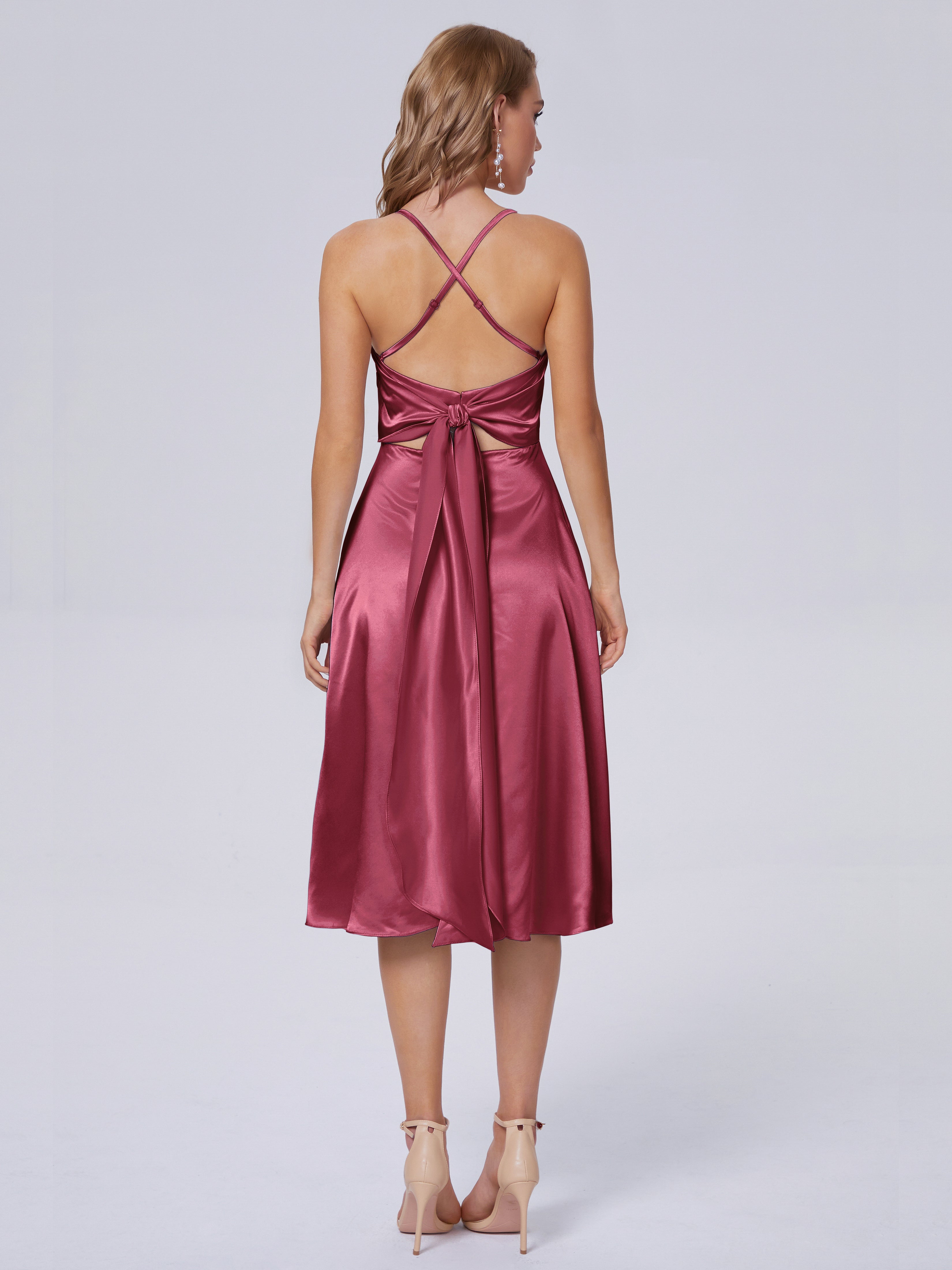 Rowan Scoop Soft Satin Short Bridesmaid Dresses