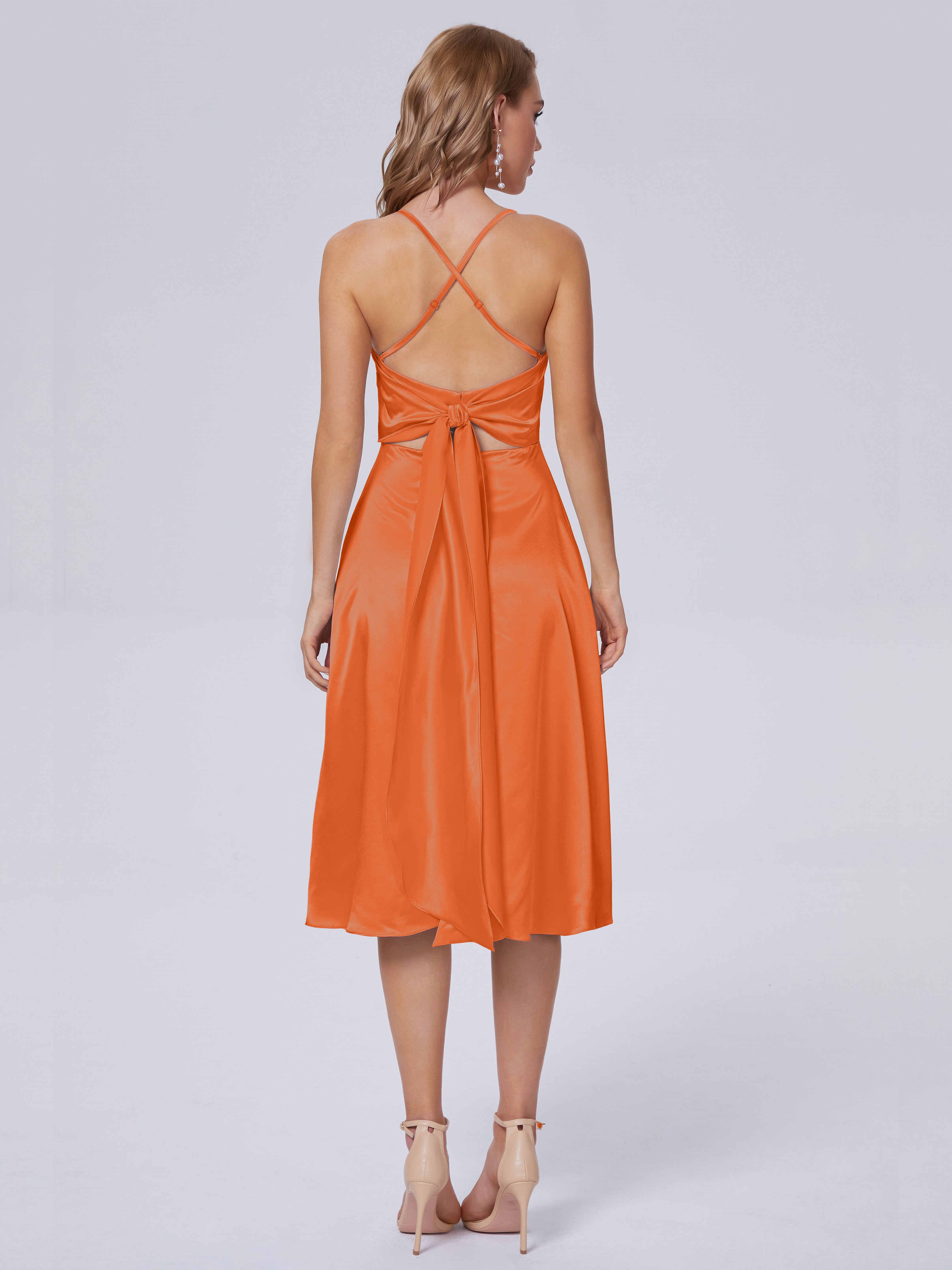 Rowan Scoop Soft Satin Short Bridesmaid Dresses