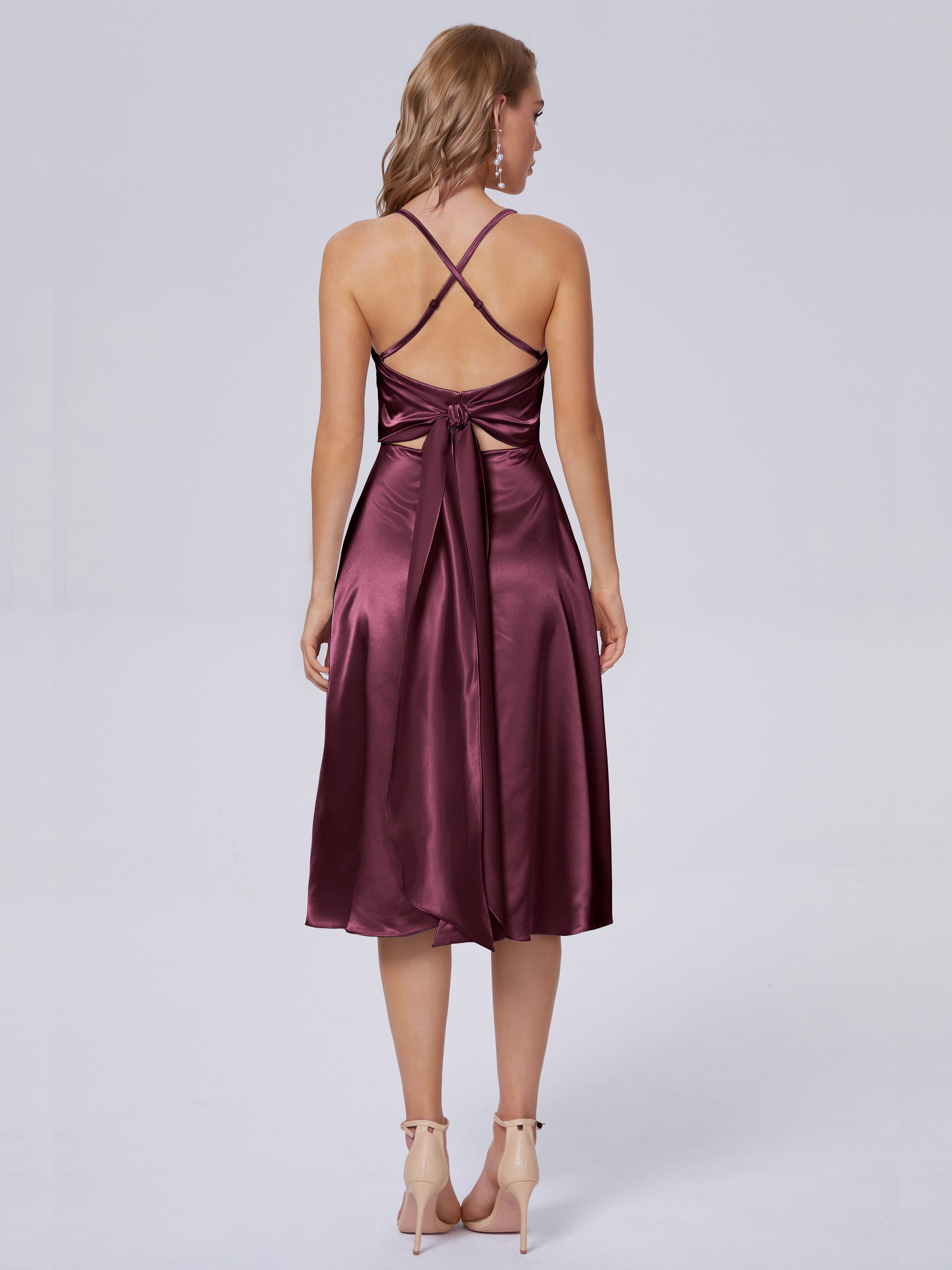 Rowan Scoop Soft Satin Short Bridesmaid Dresses