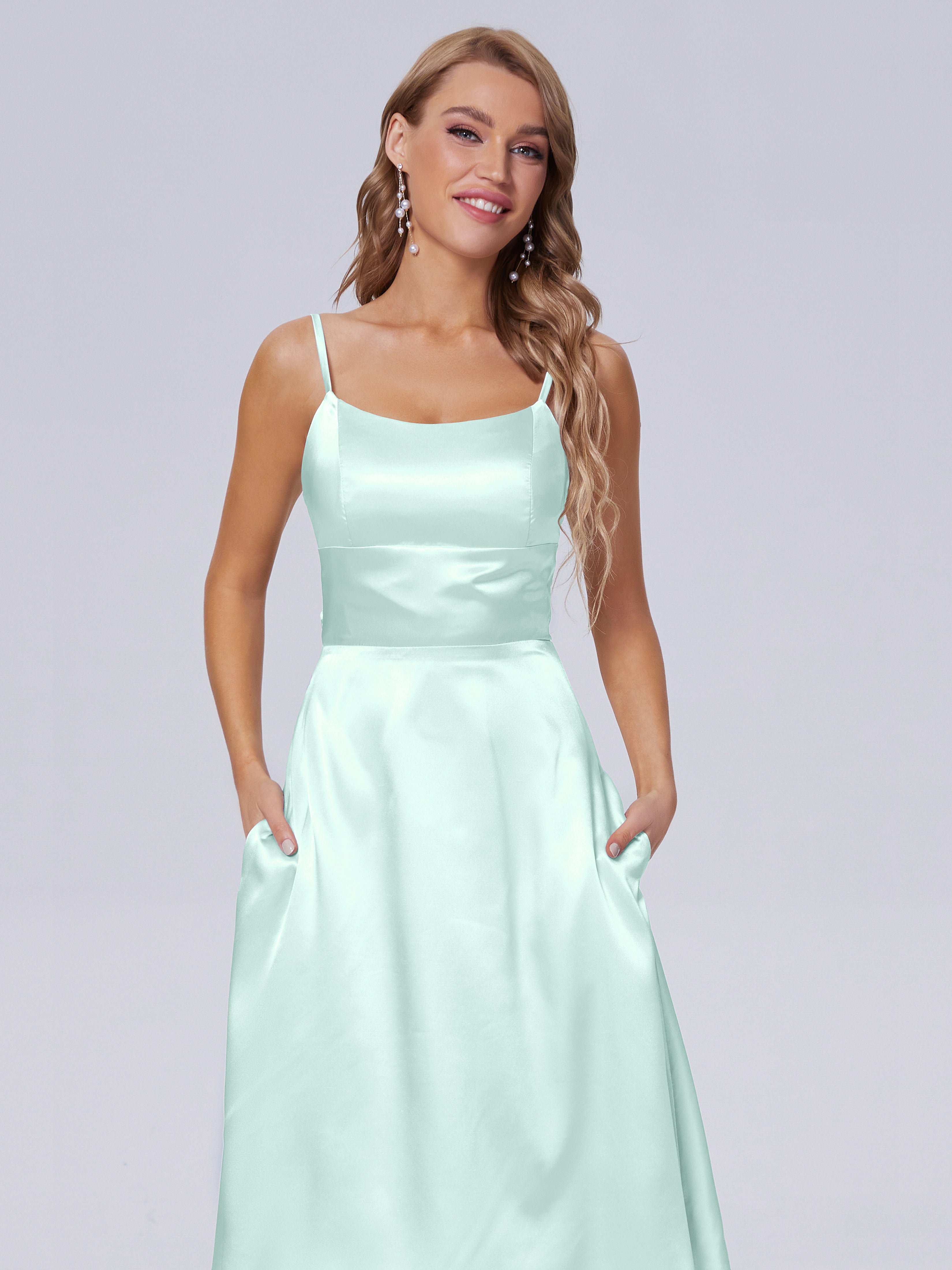 Rowan Scoop Soft Satin Short Bridesmaid Dresses