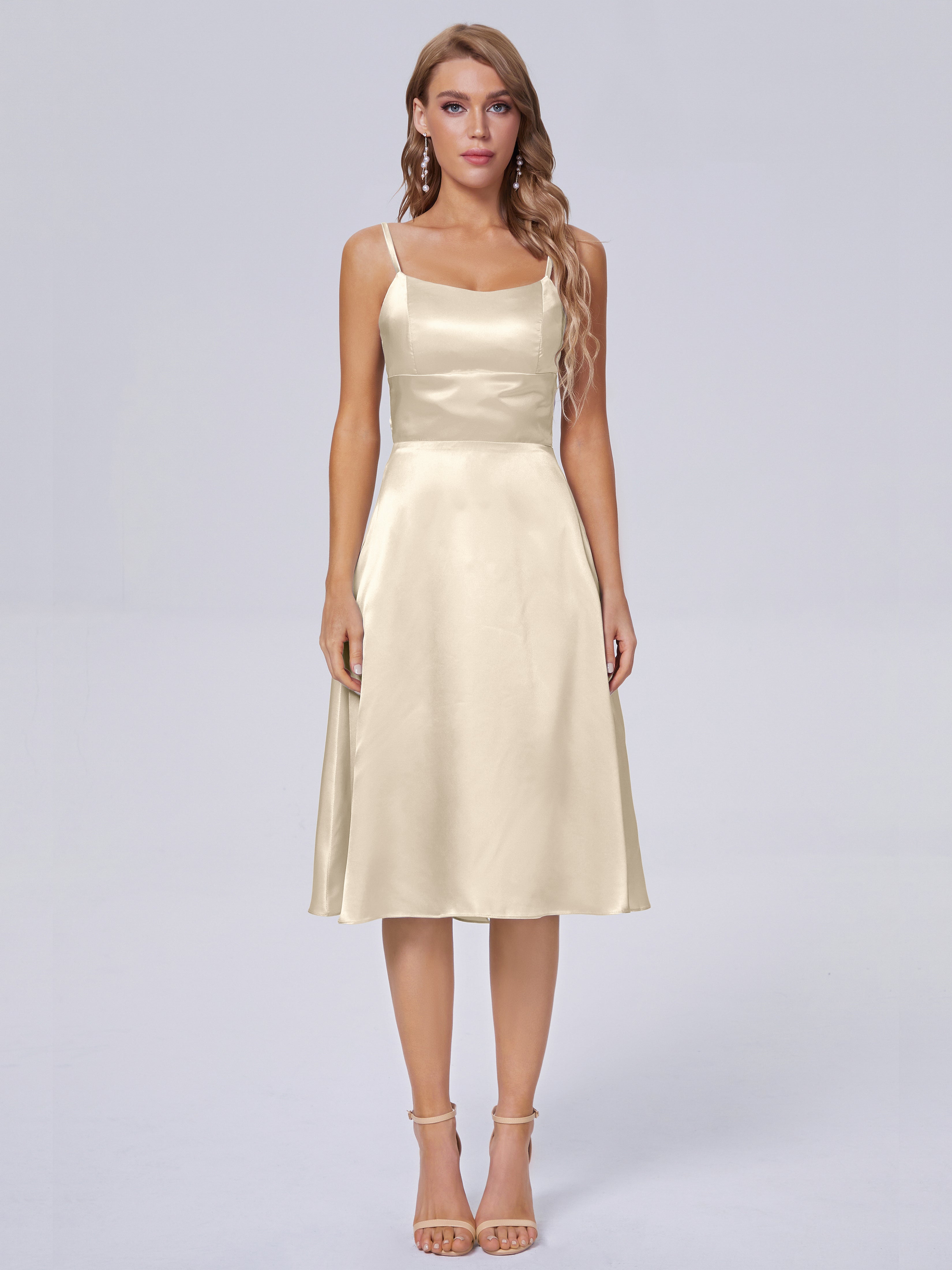 Rowan Scoop Soft Satin Short Bridesmaid Dresses