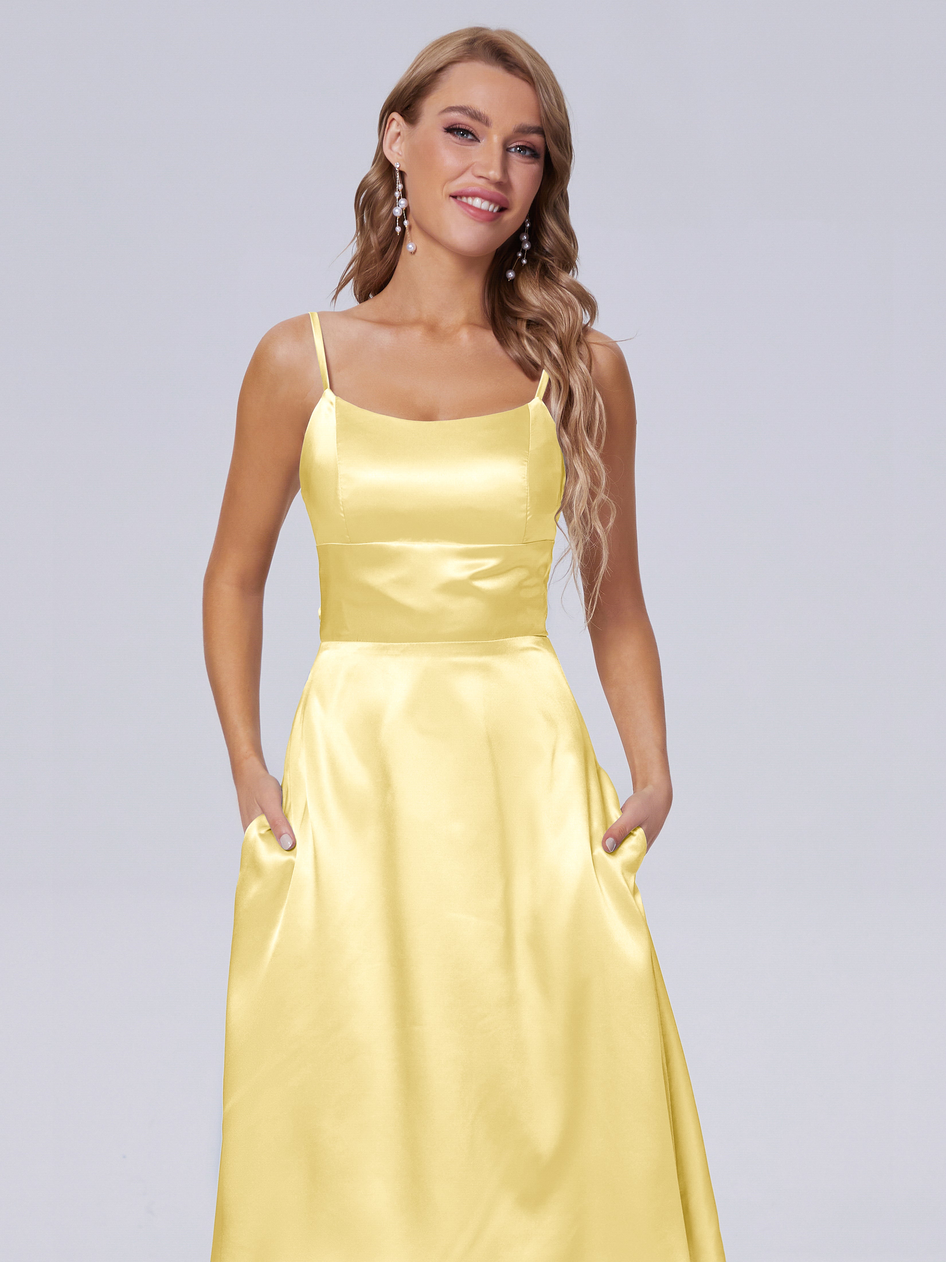 Rowan Scoop Soft Satin Short Bridesmaid Dresses