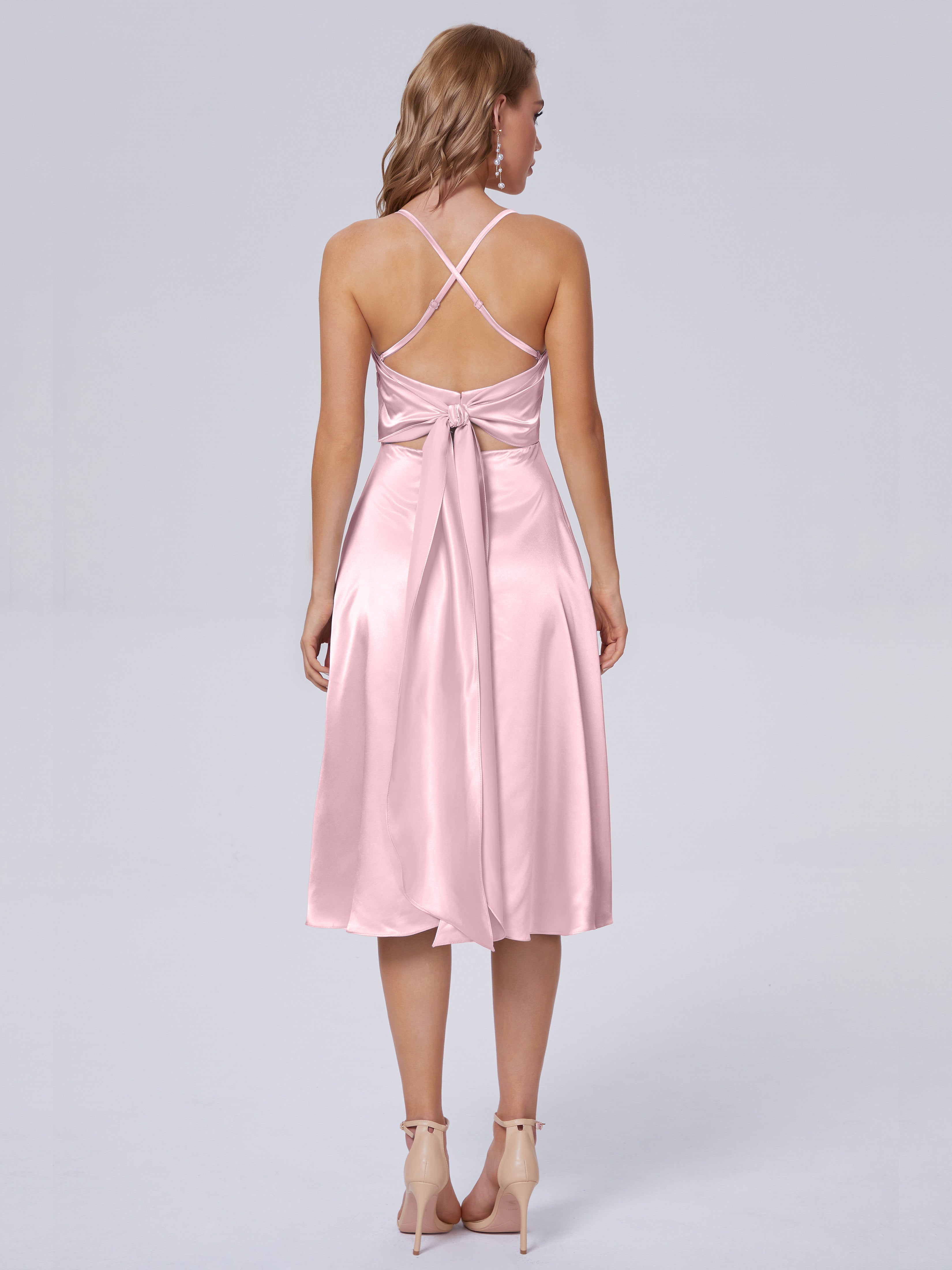Rowan Scoop Soft Satin Short Bridesmaid Dresses