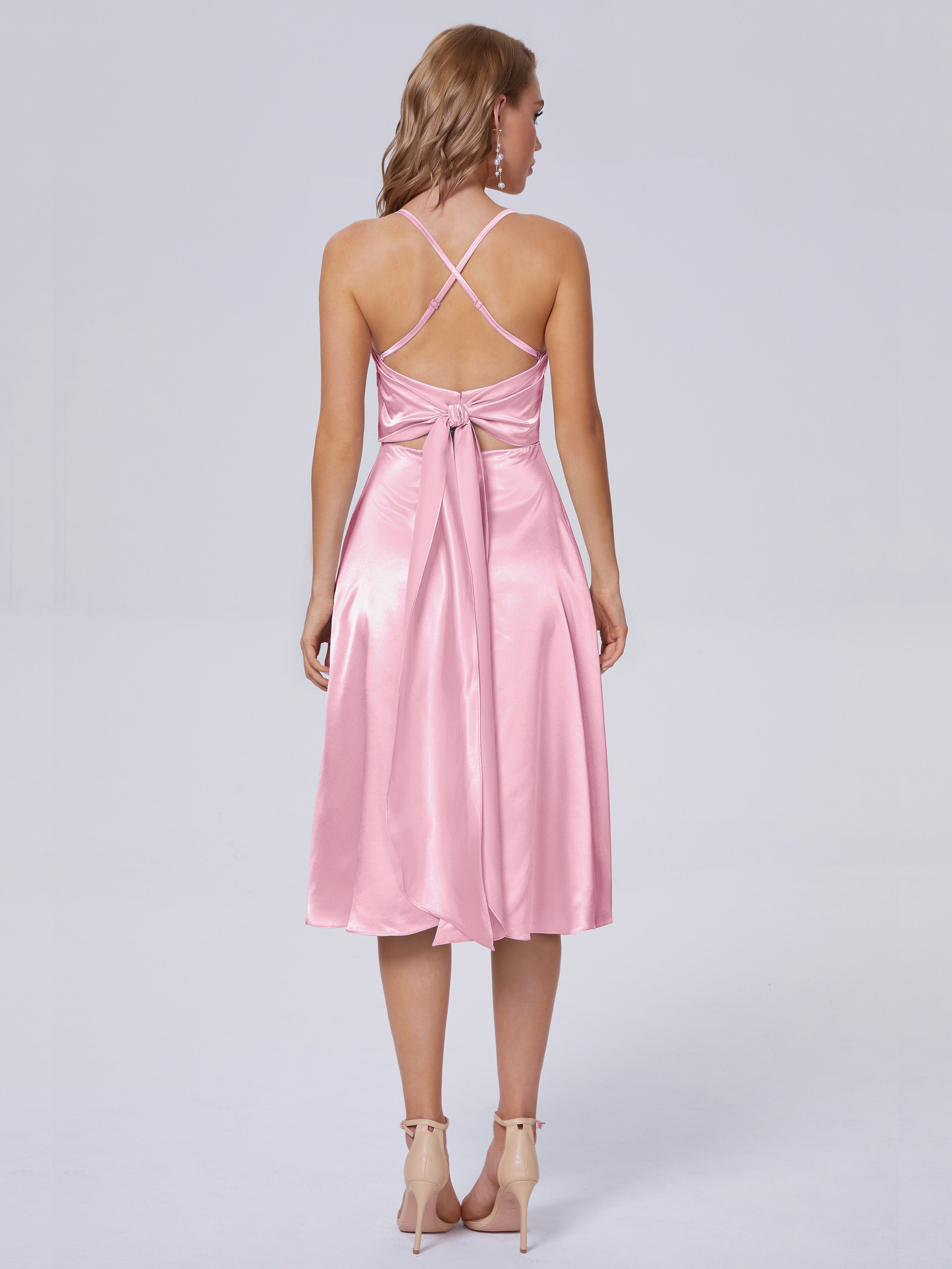 Rowan Scoop Soft Satin Short Bridesmaid Dresses