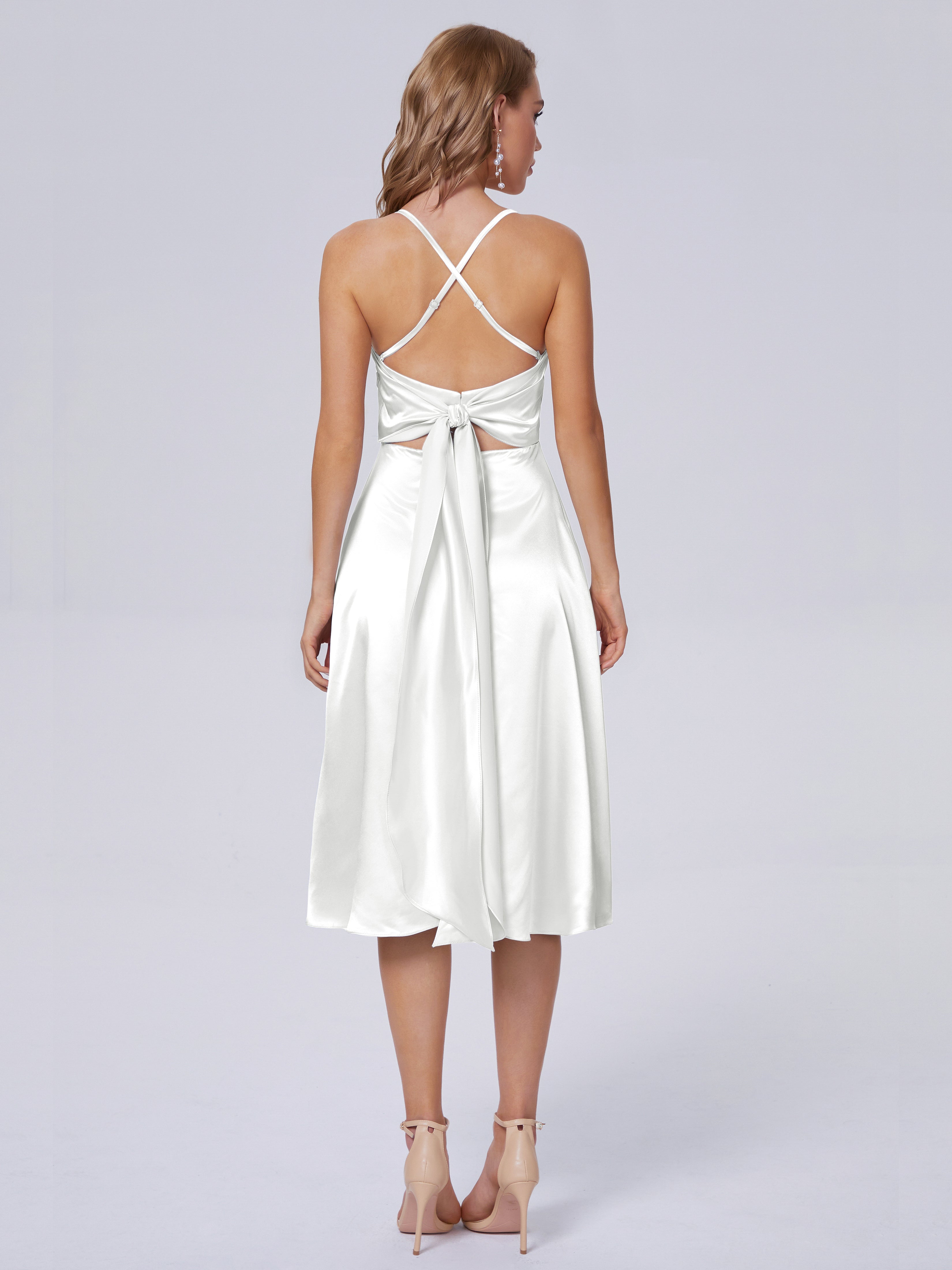 Rowan Scoop Soft Satin Short Bridesmaid Dresses
