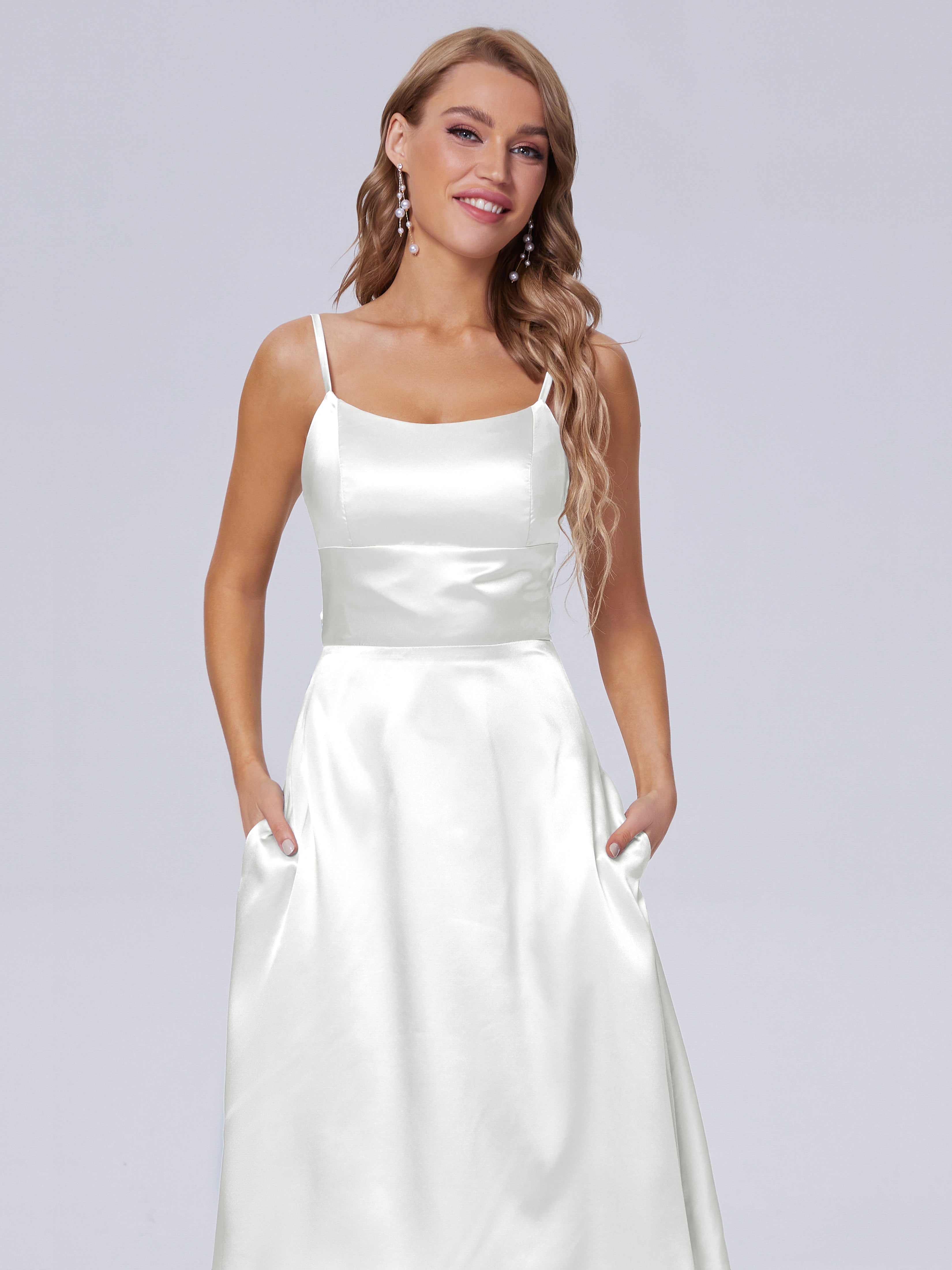 Rowan Scoop Soft Satin Short Bridesmaid Dresses